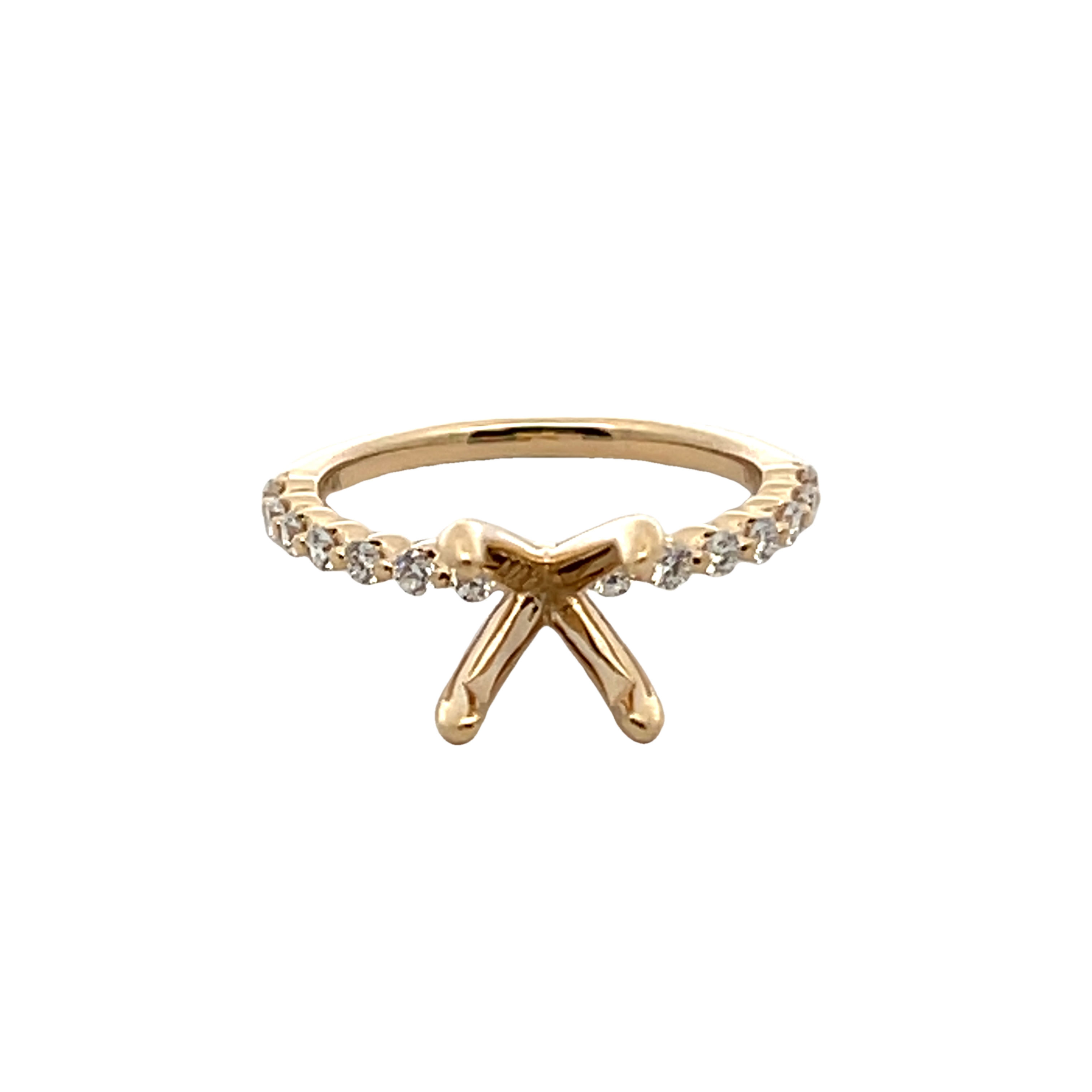 14k Yellow Gold Diamond Semi Mount Ring