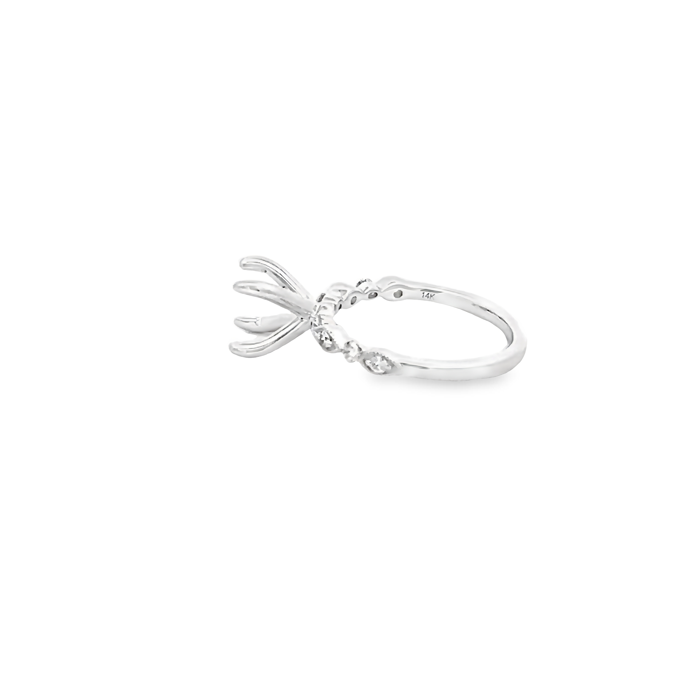 14k White Gold Diamond Semi-mount Engagement Ring