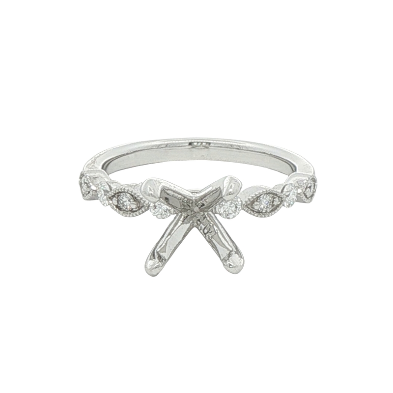 14k White Gold And Diamond Engagement Ring