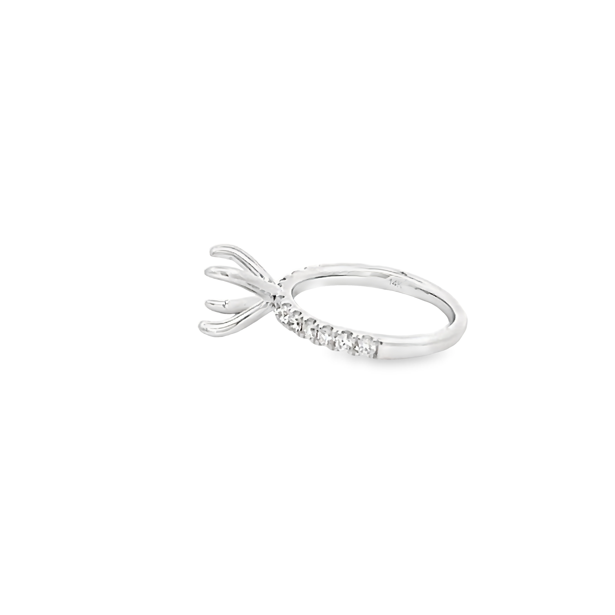 14k White Gold Diamond Semi-mount Engagement Ring