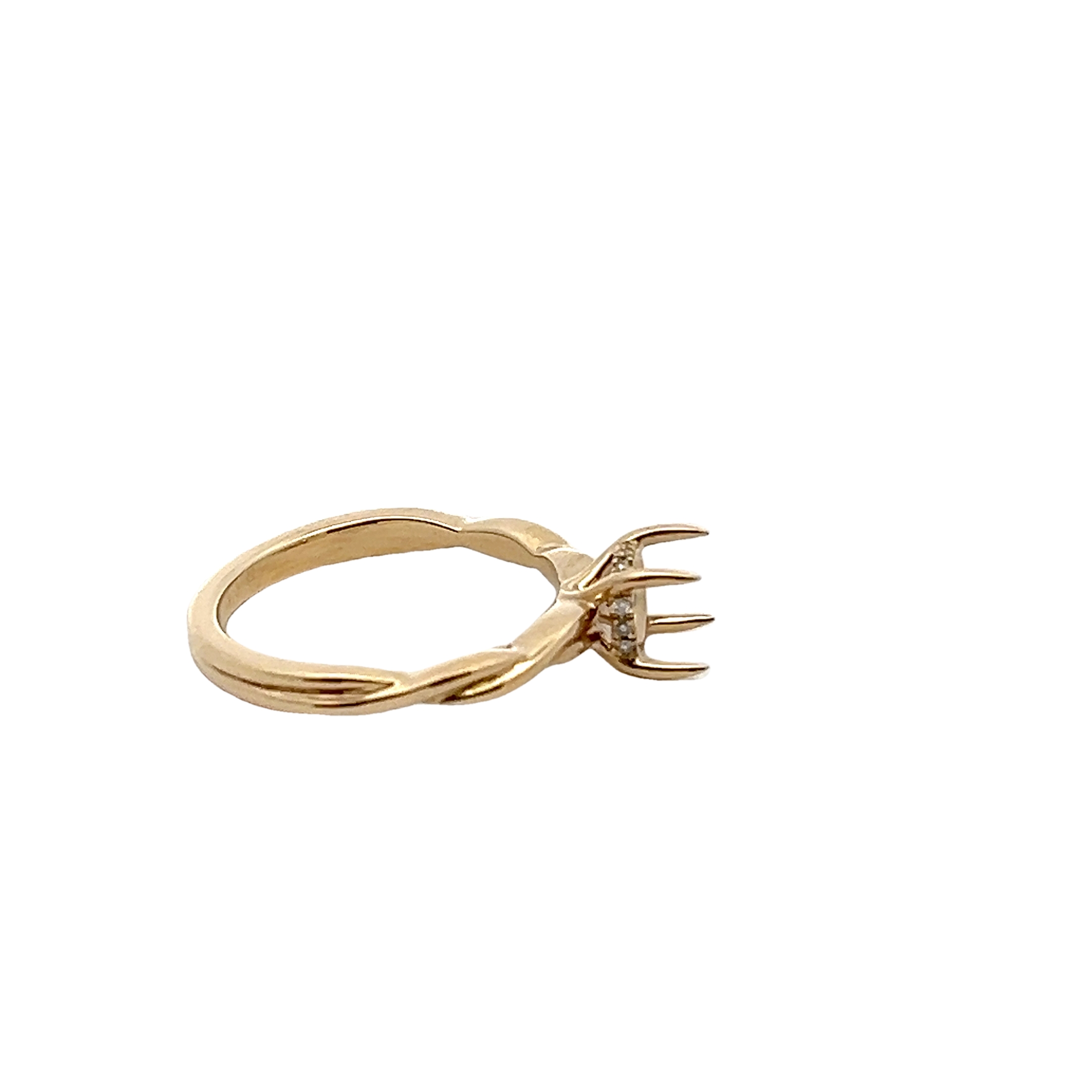 14k Yellow Gold Diamond Semi Mount Ring