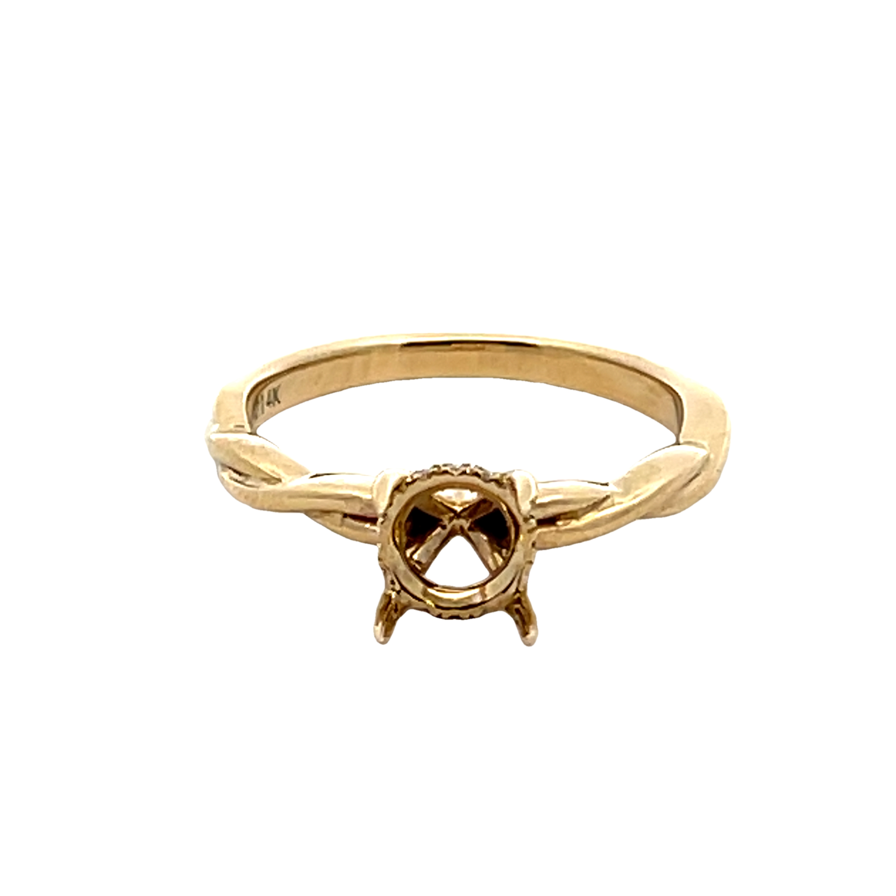 14k Yellow Gold Diamond Semi Mount Ring