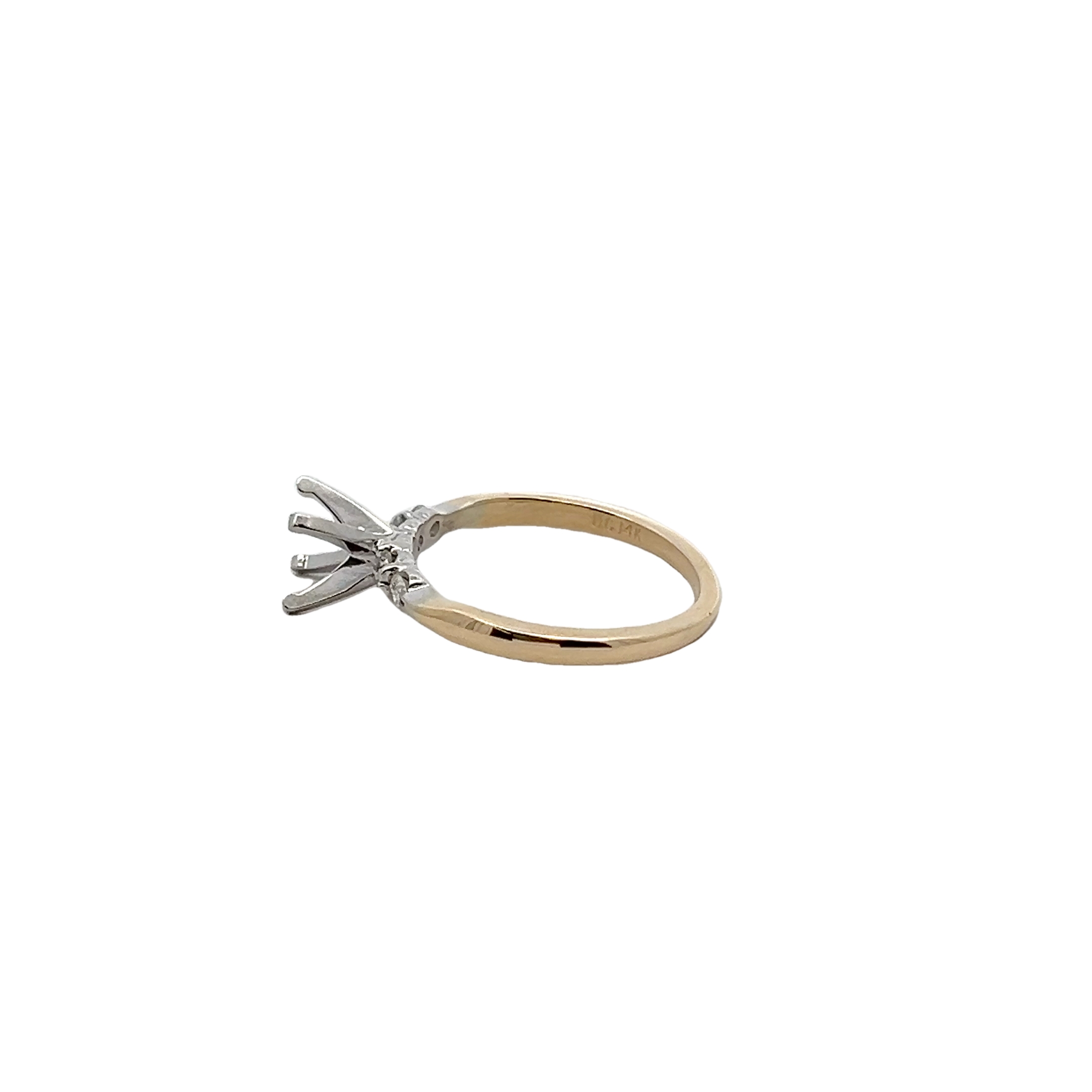 14k Yellow Gold Diamond Semi Mount