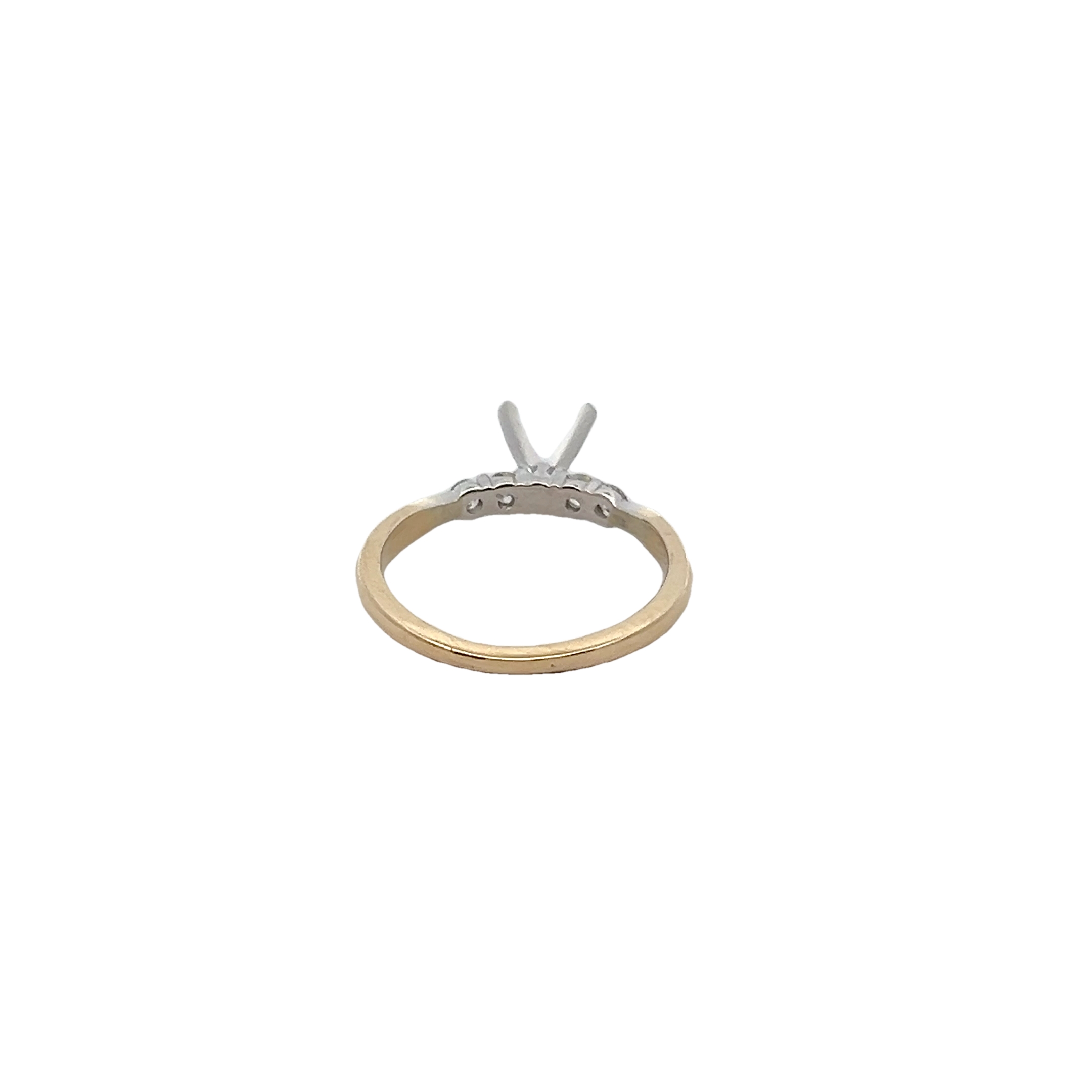 14k Yellow Gold Diamond Semi Mount