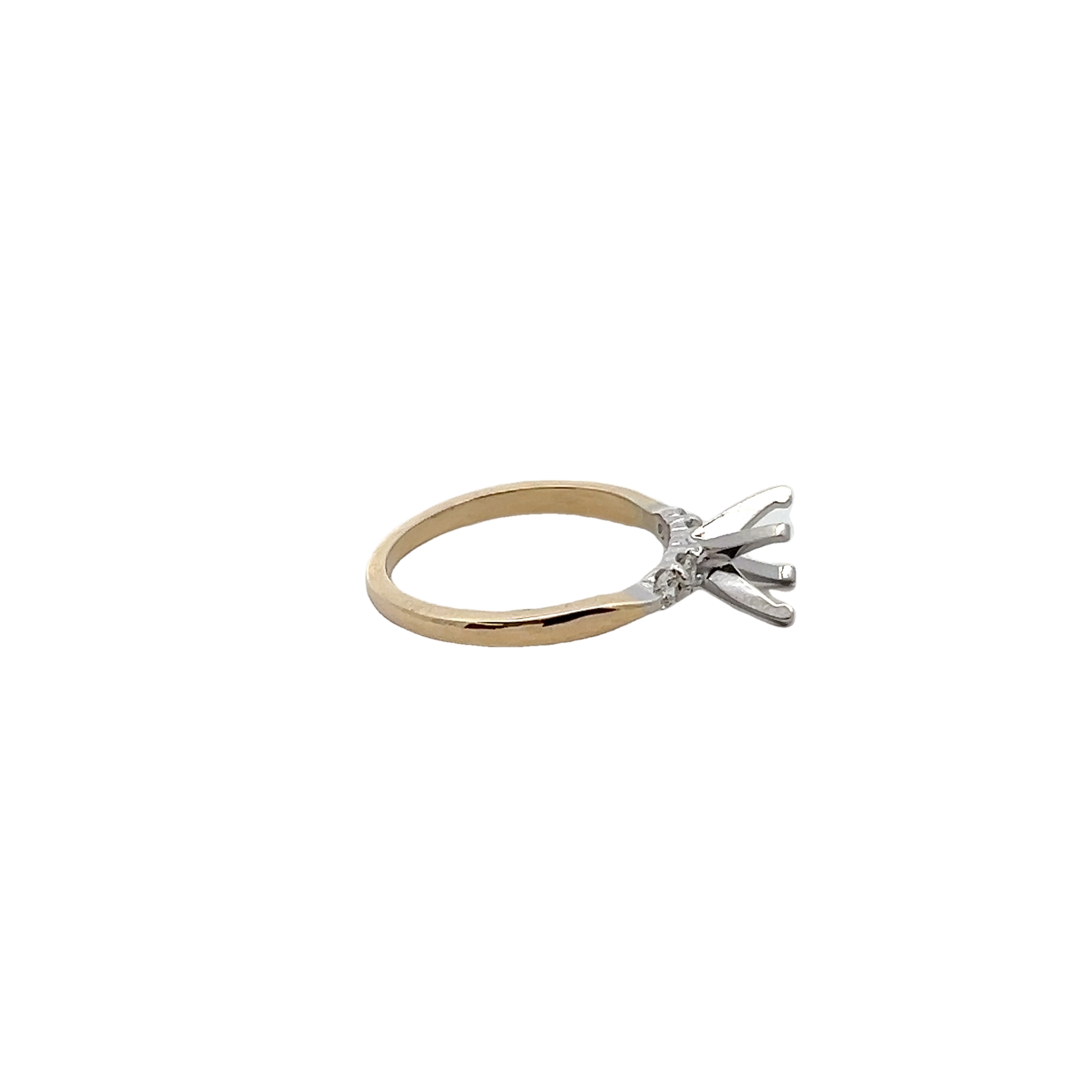 14k Yellow Gold Diamond Semi Mount