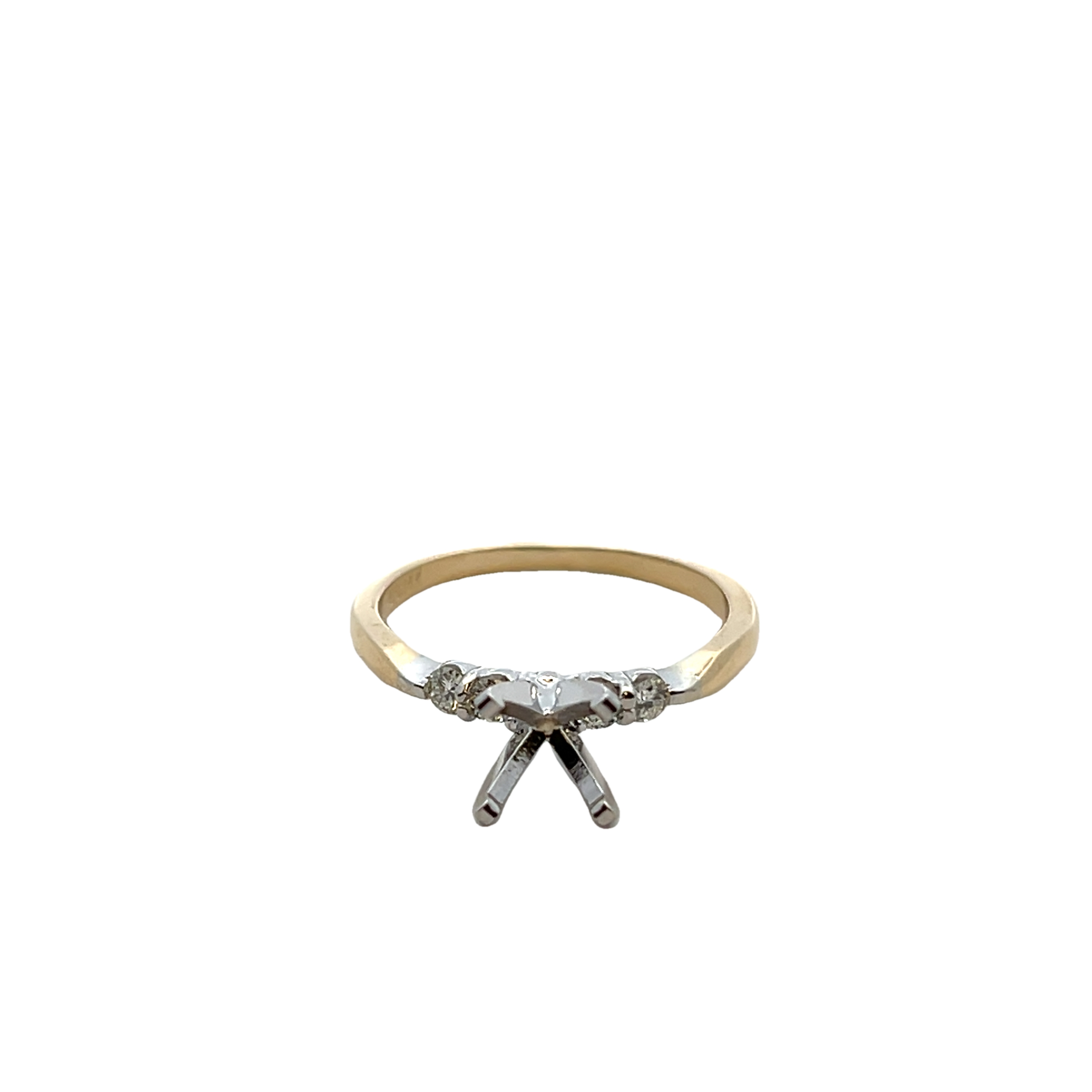 14k Yellow Gold Diamond Semi Mount
