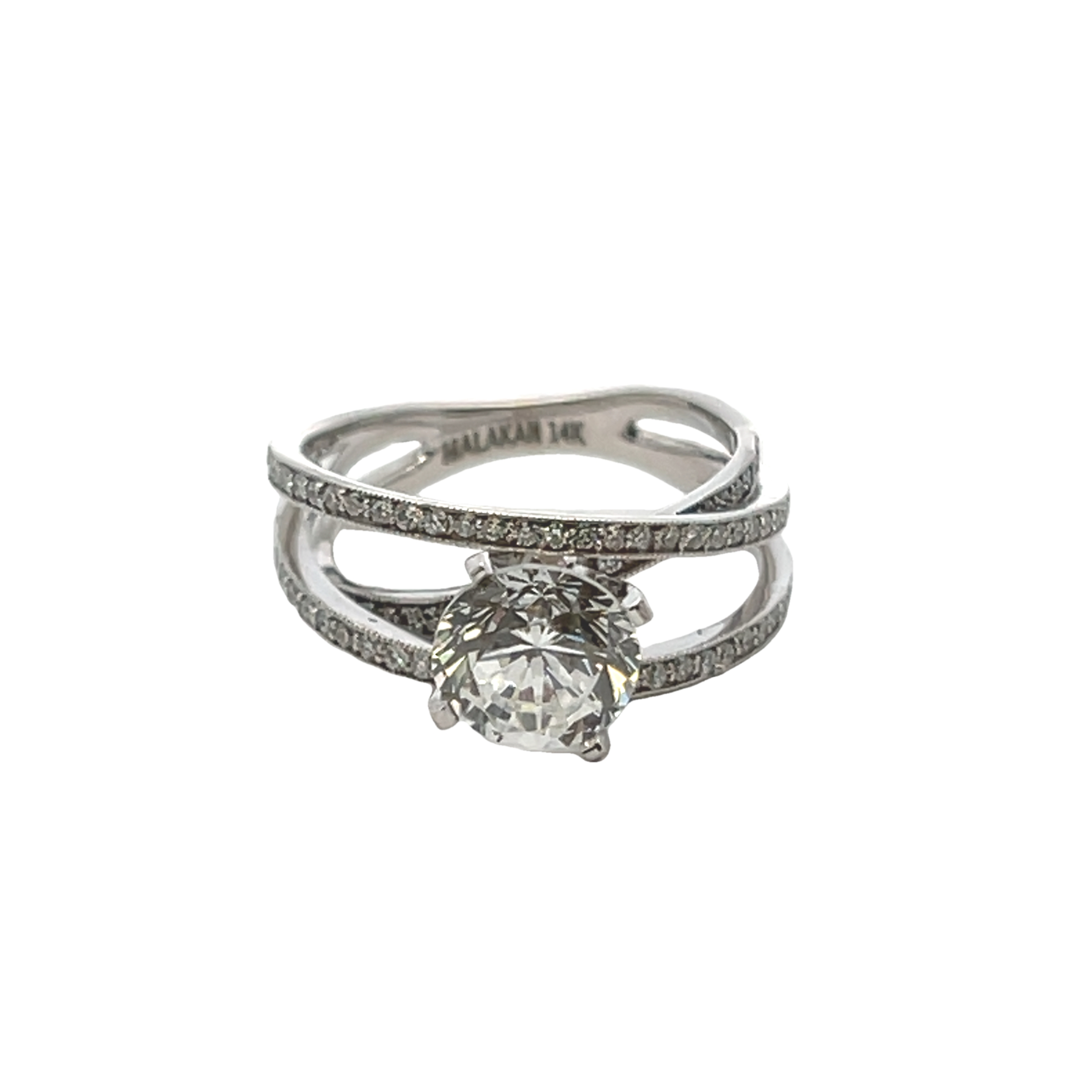 14k White Gold Diamond Semi Mount Ring