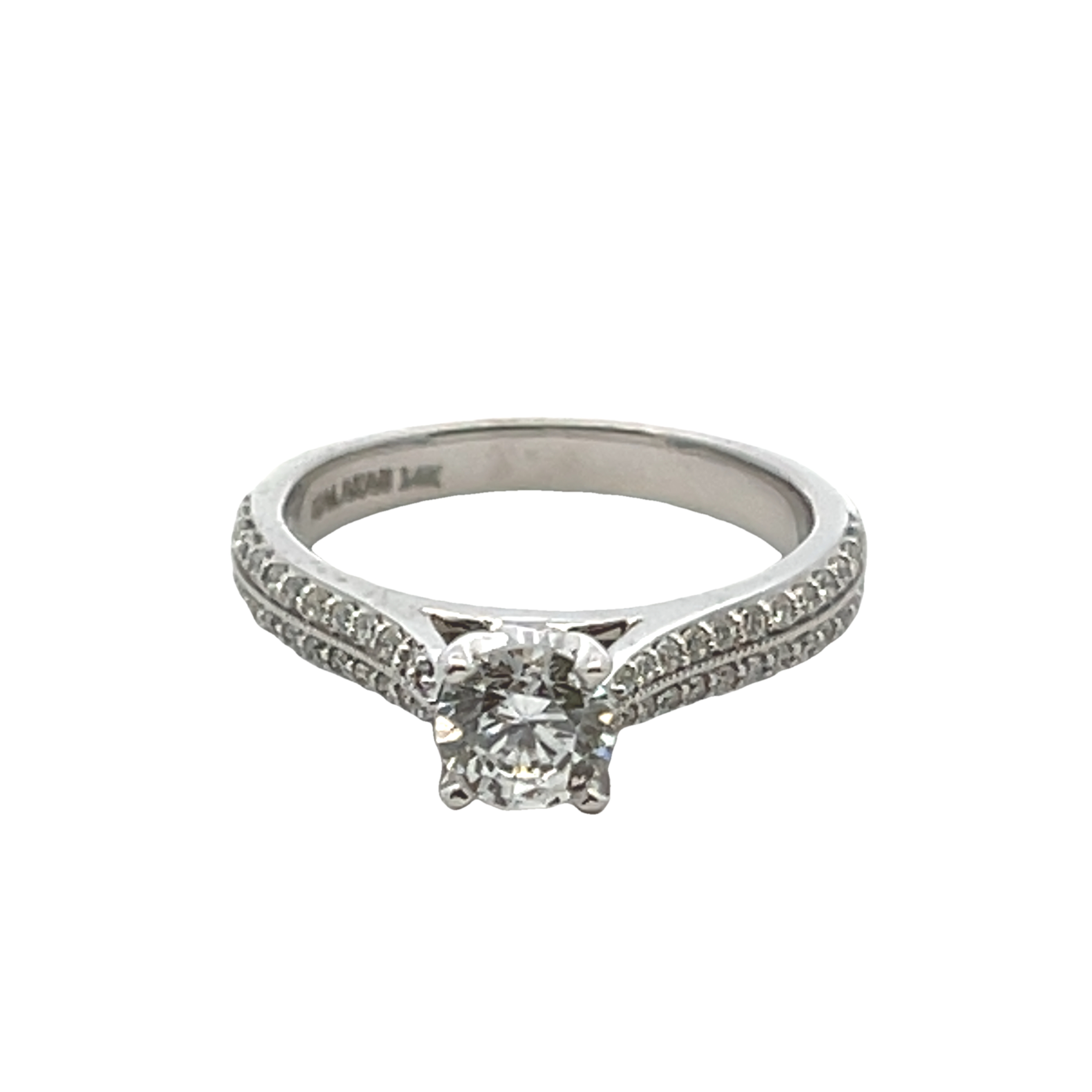 14k White Gold Diamond Semi Mount Ring