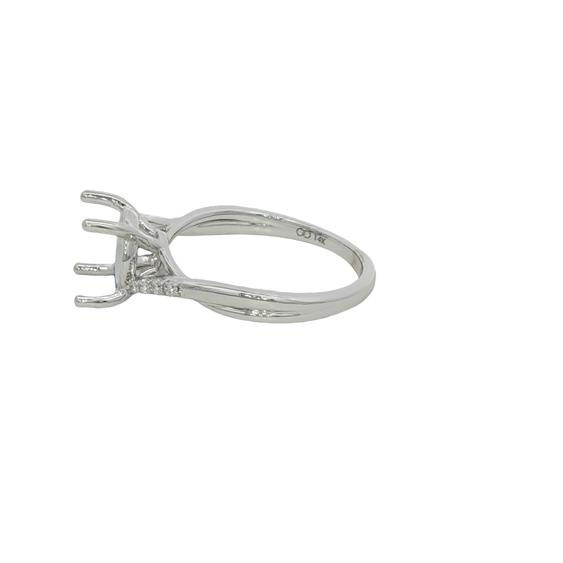 14k White Gold Diamond Semi Mount Ring