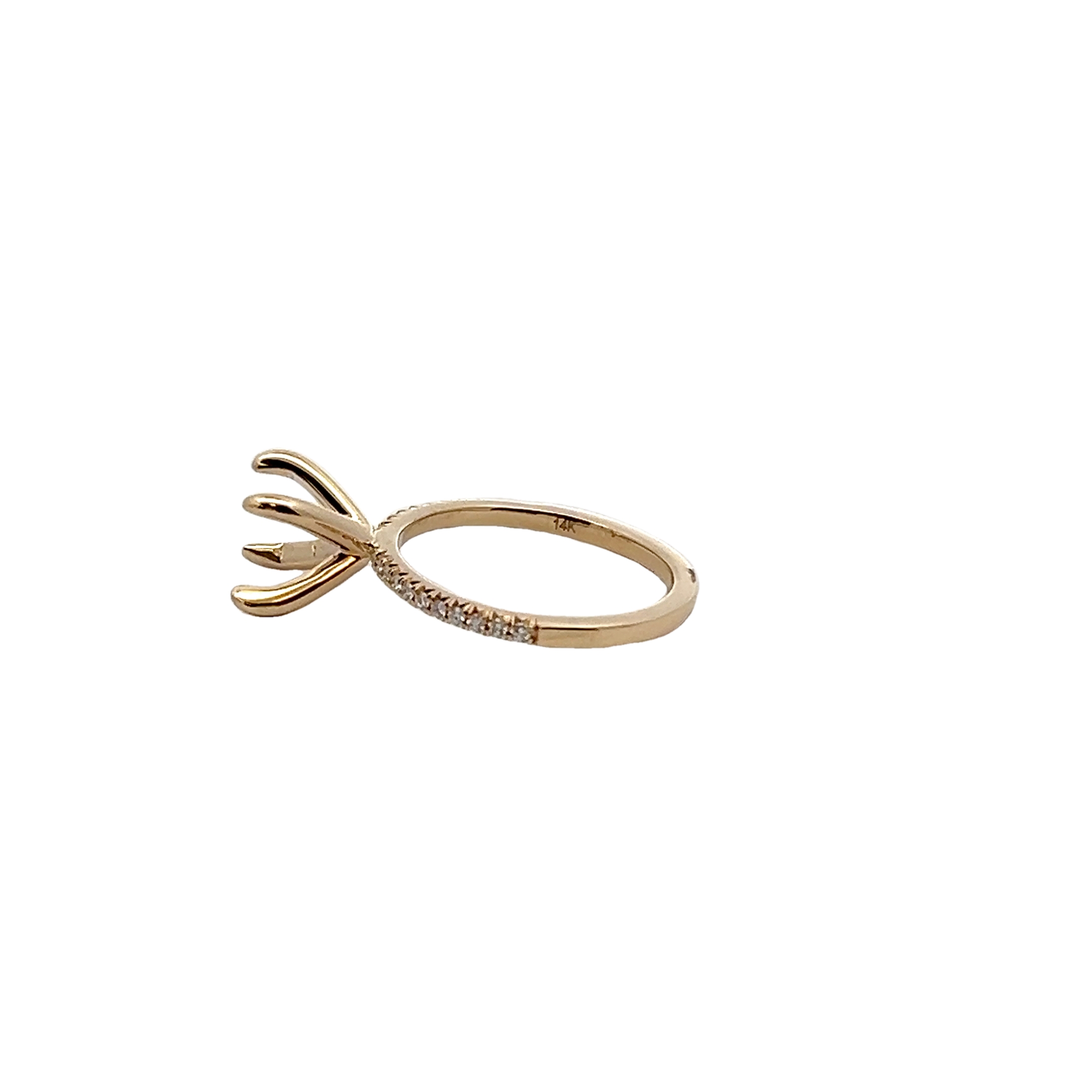 14k Yellow Gold Diamond Semi-mount Engagement Ring
