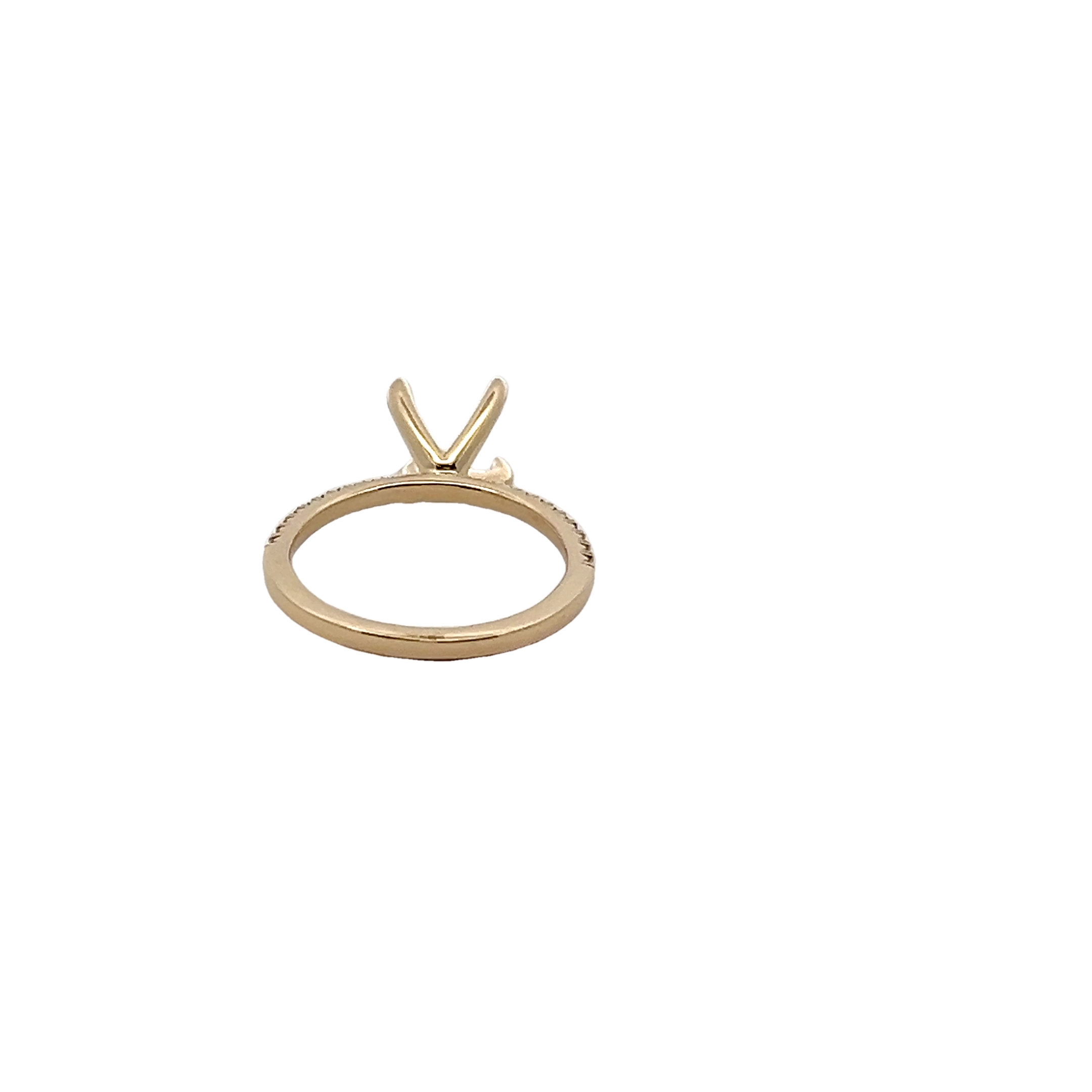 14k Yellow Gold Diamond Semi-mount Engagement Ring