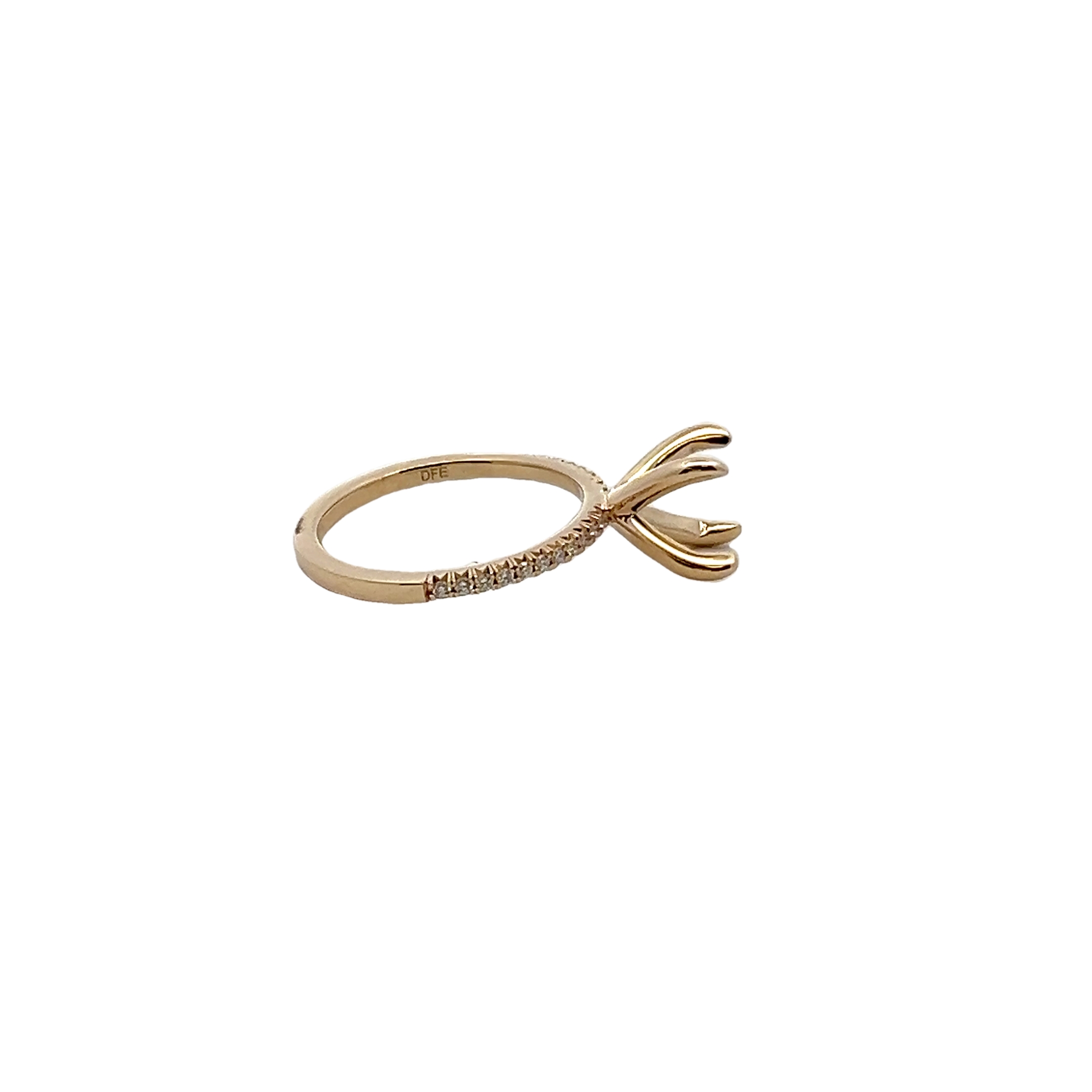 14k Yellow Gold Diamond Semi-mount Engagement Ring