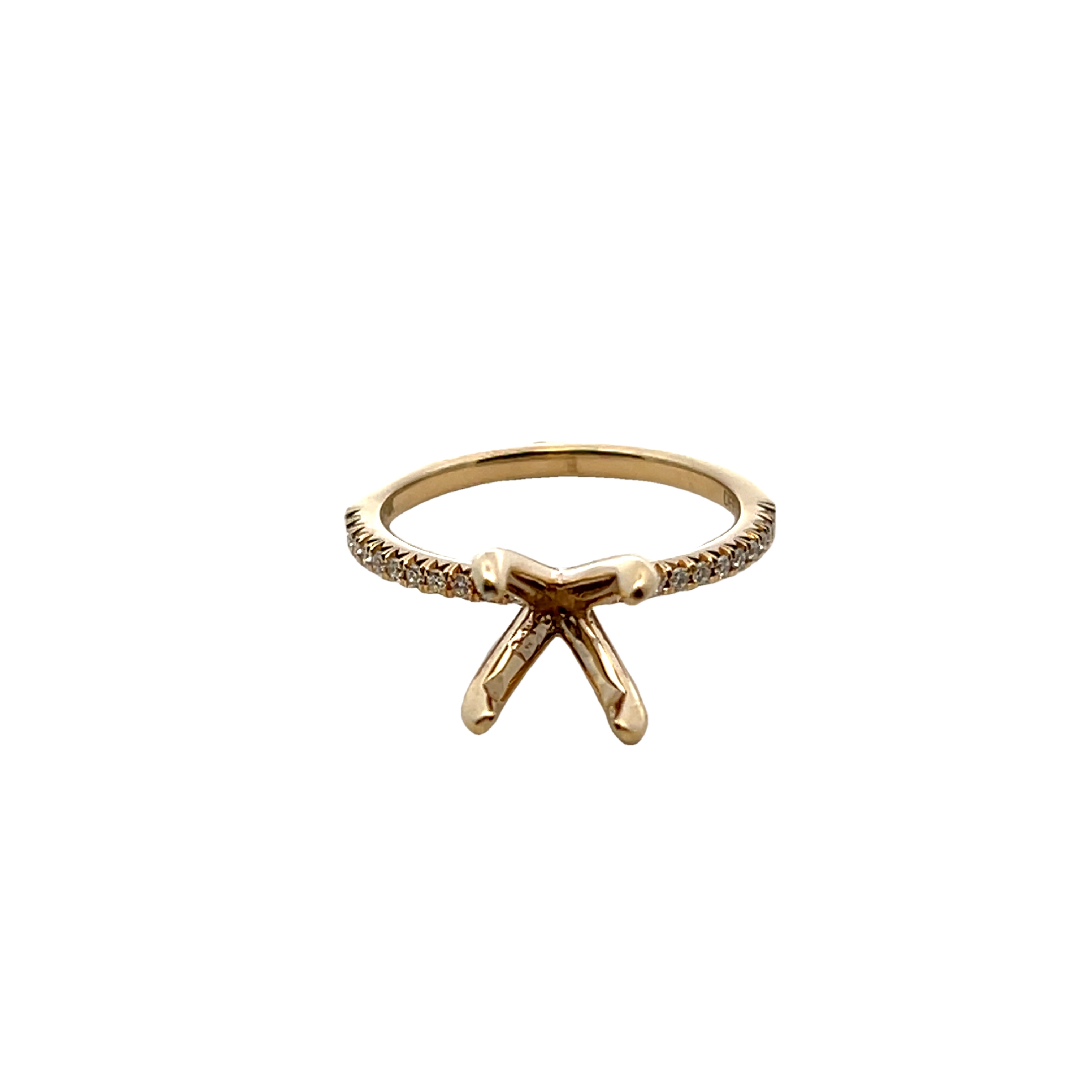 14k Yellow Gold Diamond Semi-mount Engagement Ring