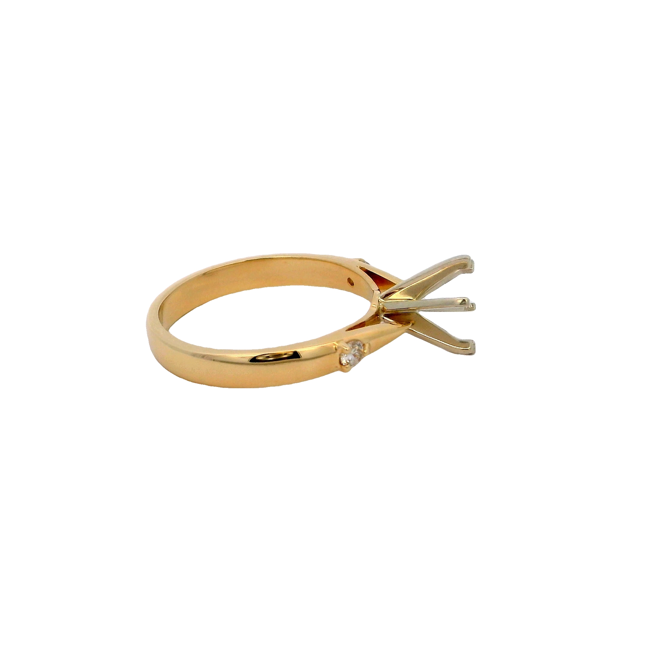 14k Yellow Gold Semi Mount Engagement Setting