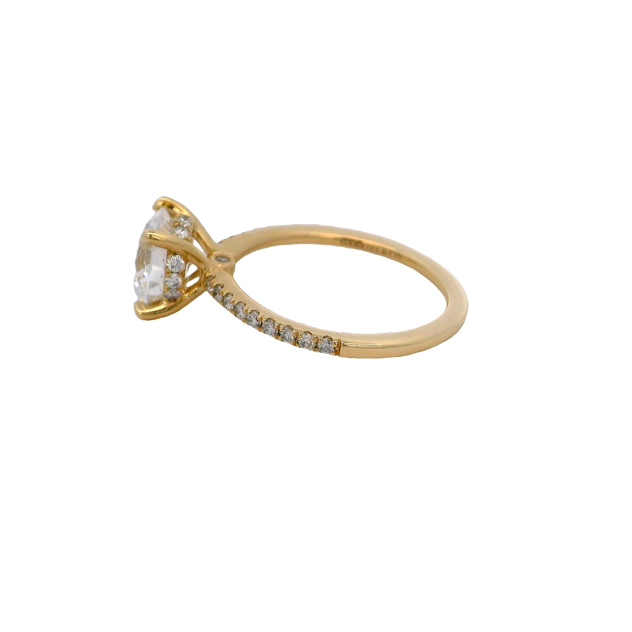 14k Yellow Gold Diamond Semi Mount Engagement Ring