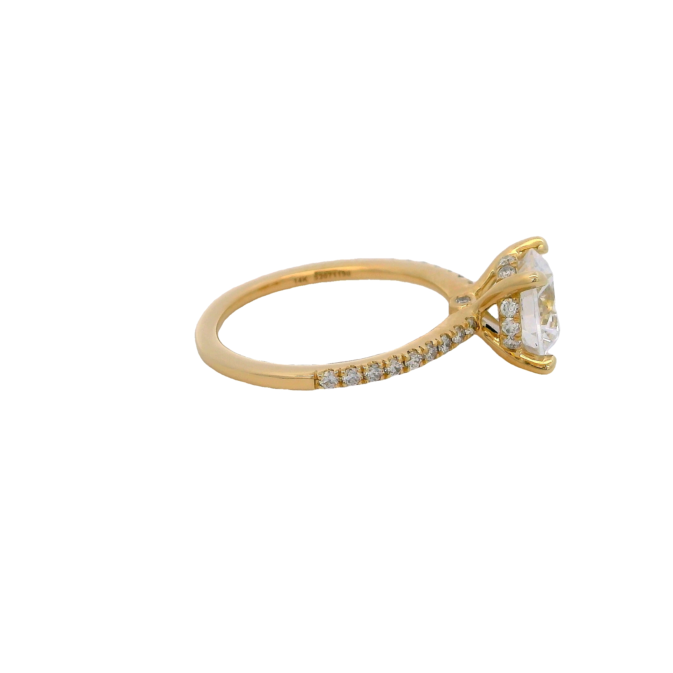 14k Yellow Gold Diamond Semi Mount Engagement Ring