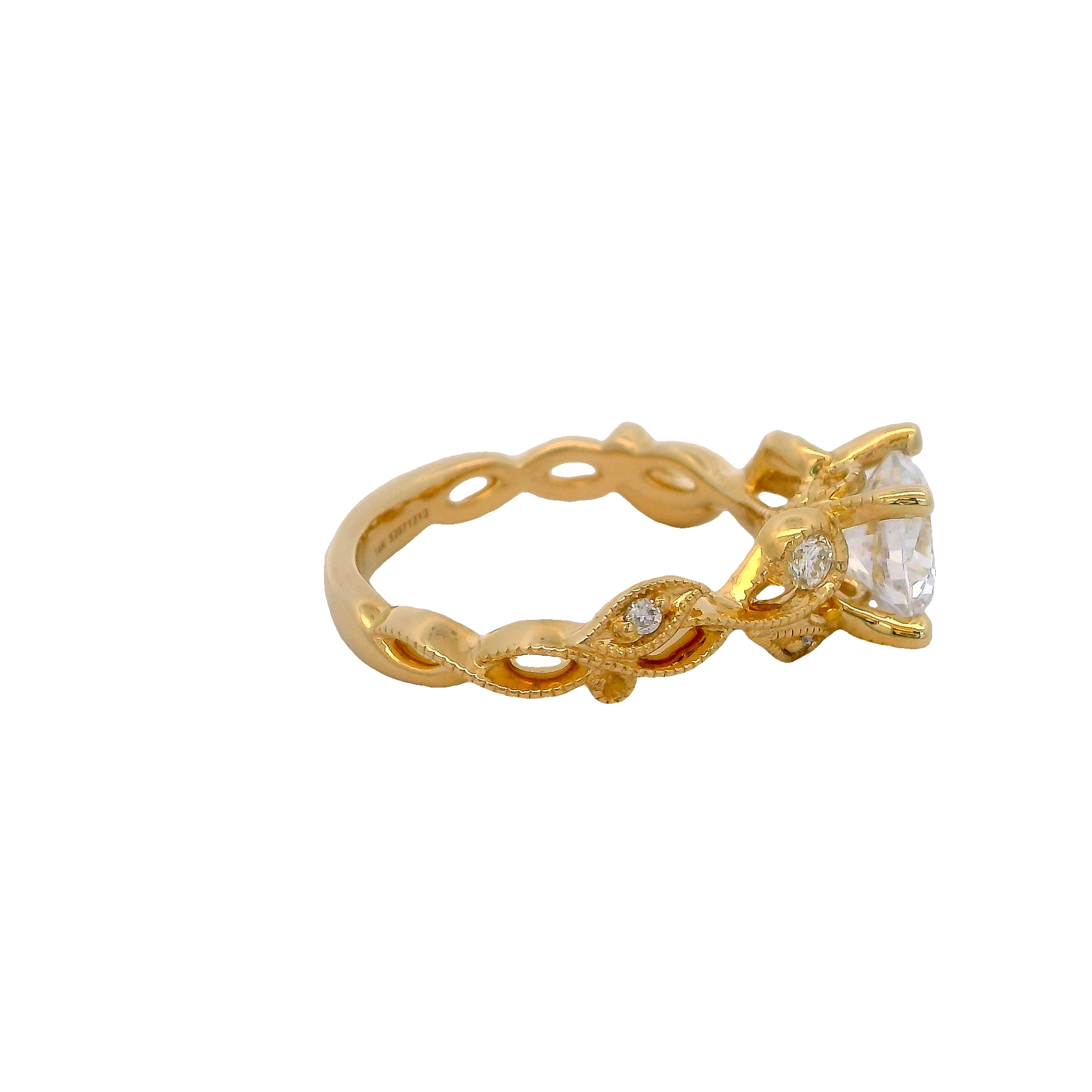 14k Yellow Gold Diamond Semi Mount Engagement Ring