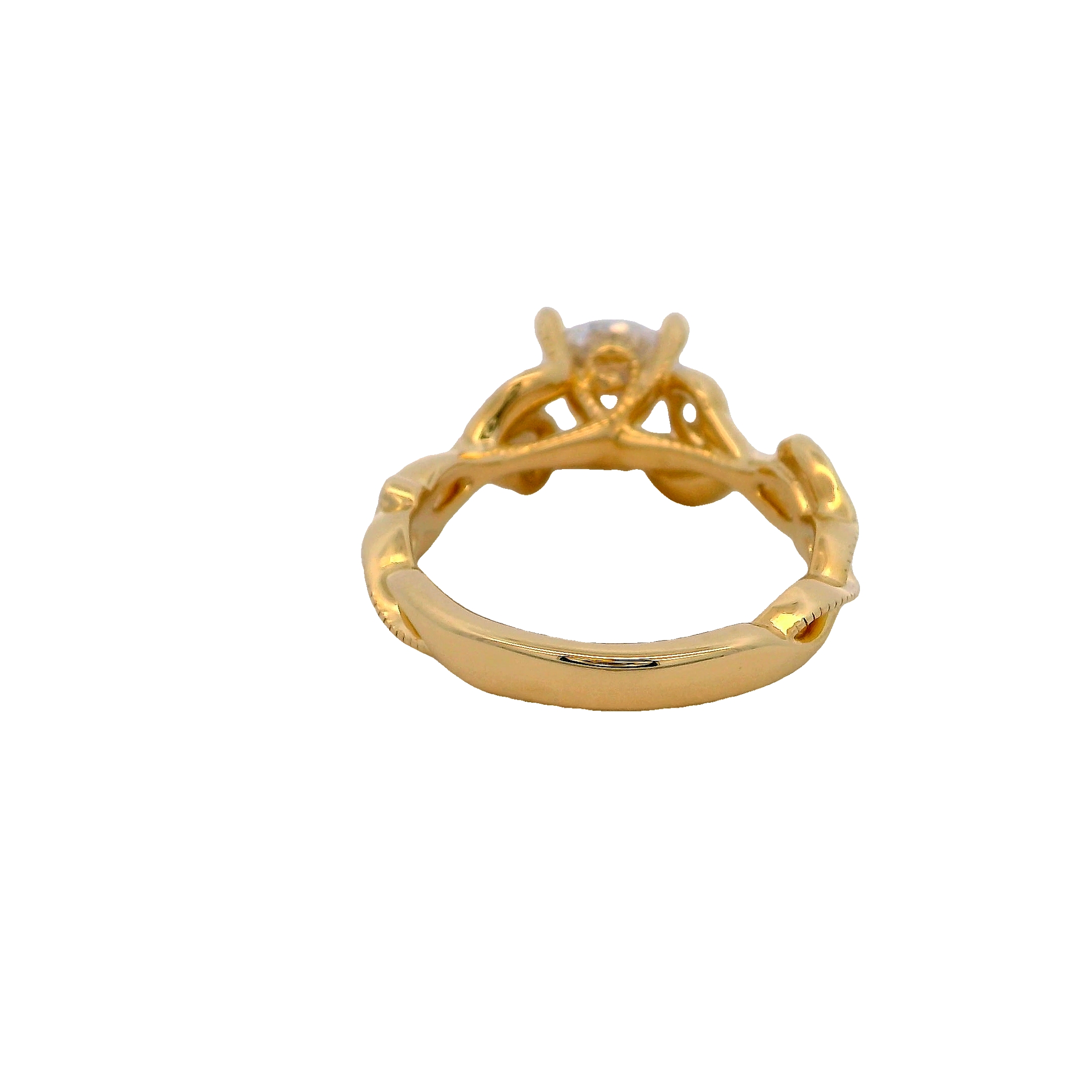 14k Yellow Gold Diamond Semi Mount Engagement Ring