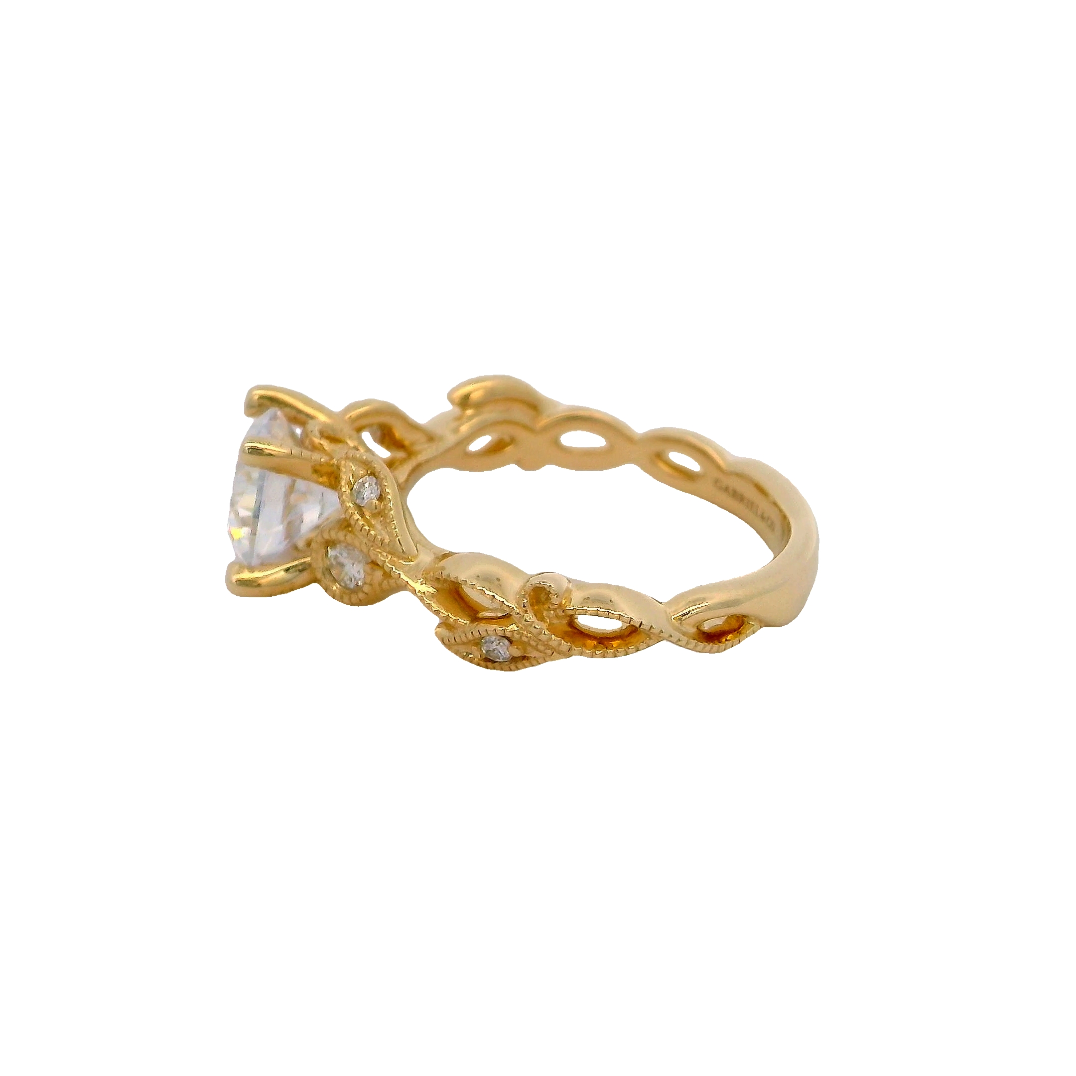 14k Yellow Gold Diamond Semi Mount Engagement Ring