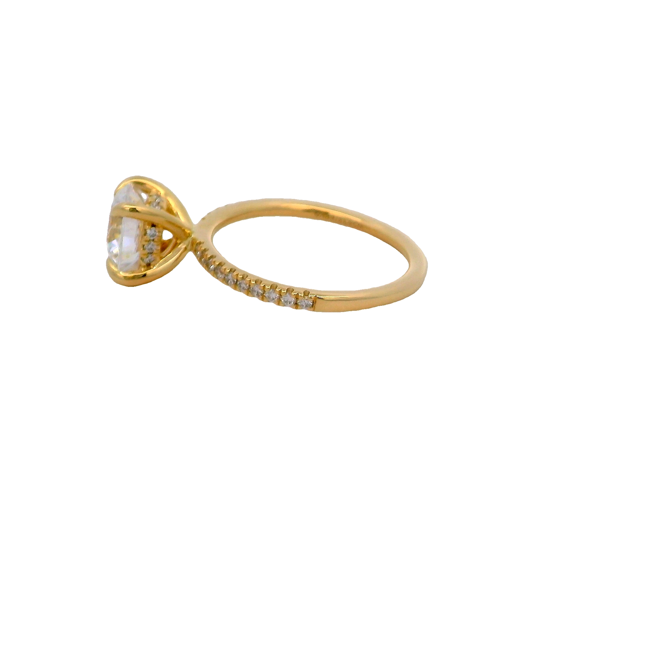 14k Yellow Gold Diamond Semi Mount Engagement Ring