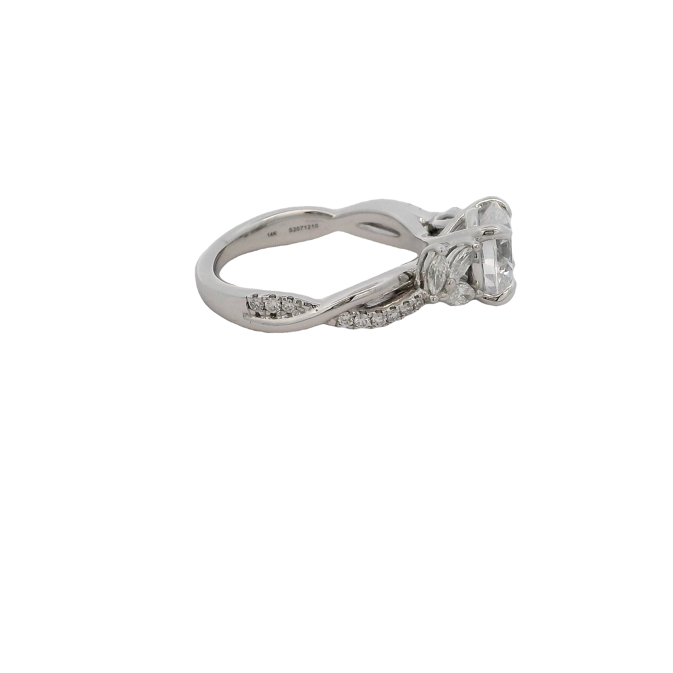 14k White Gold Diamond Semi Mount Engagement Ring