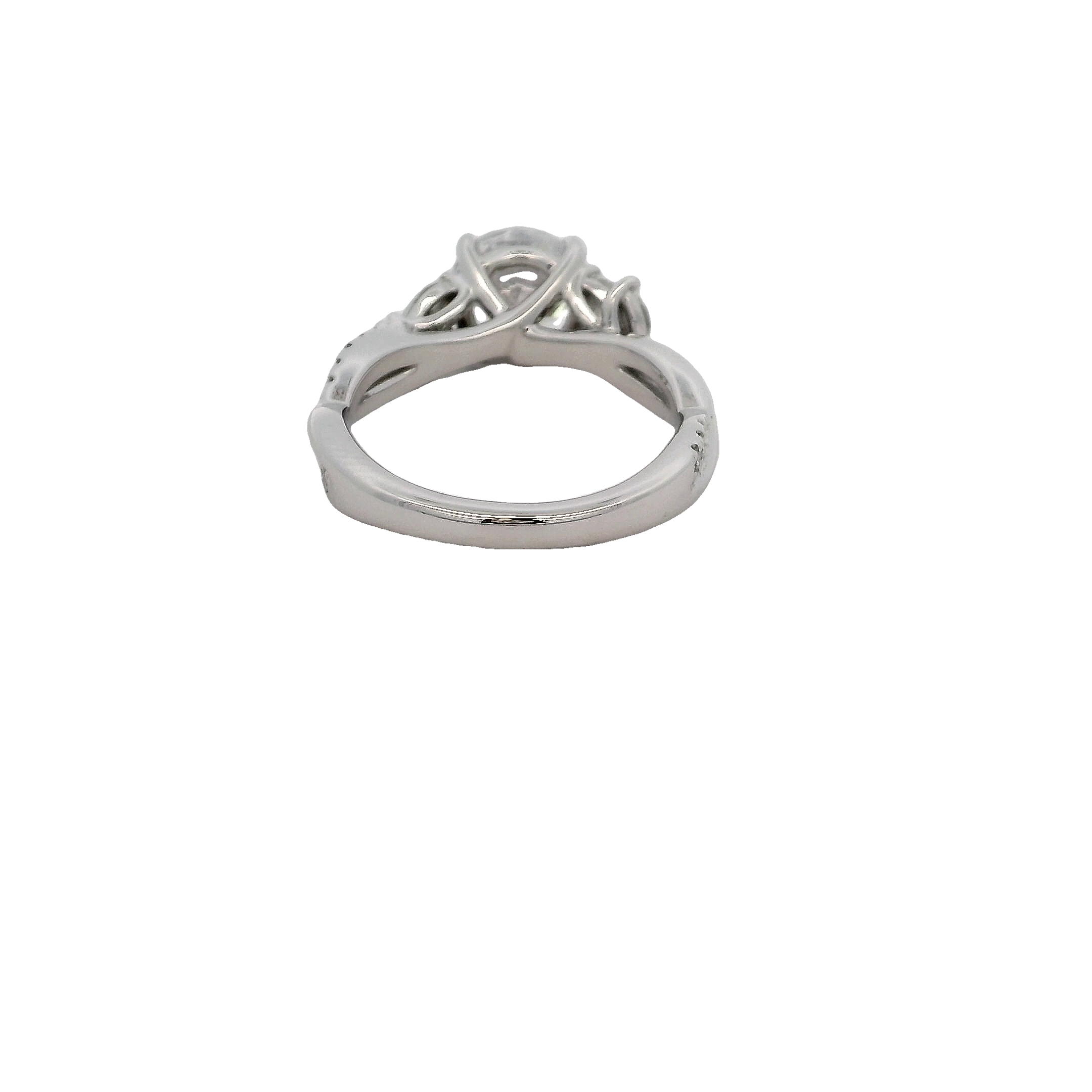 14k White Gold Diamond Semi Mount Engagement Ring