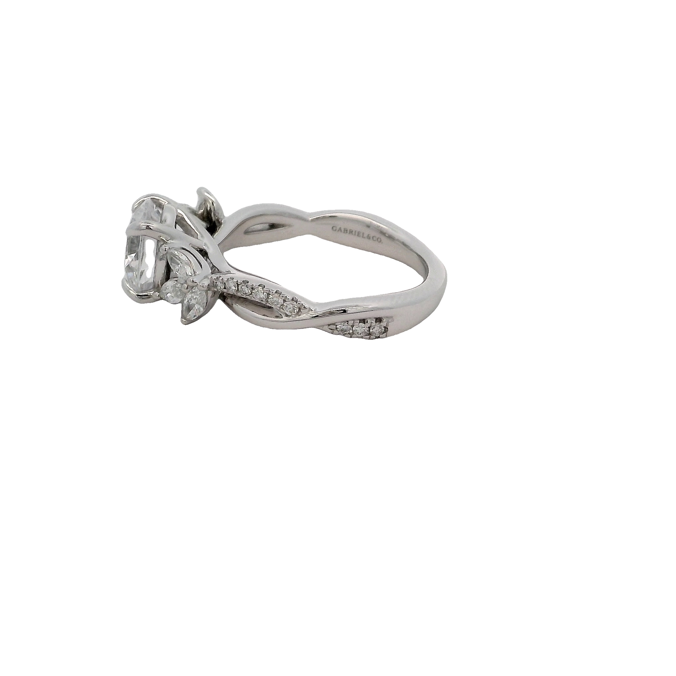 14k White Gold Diamond Semi Mount Engagement Ring