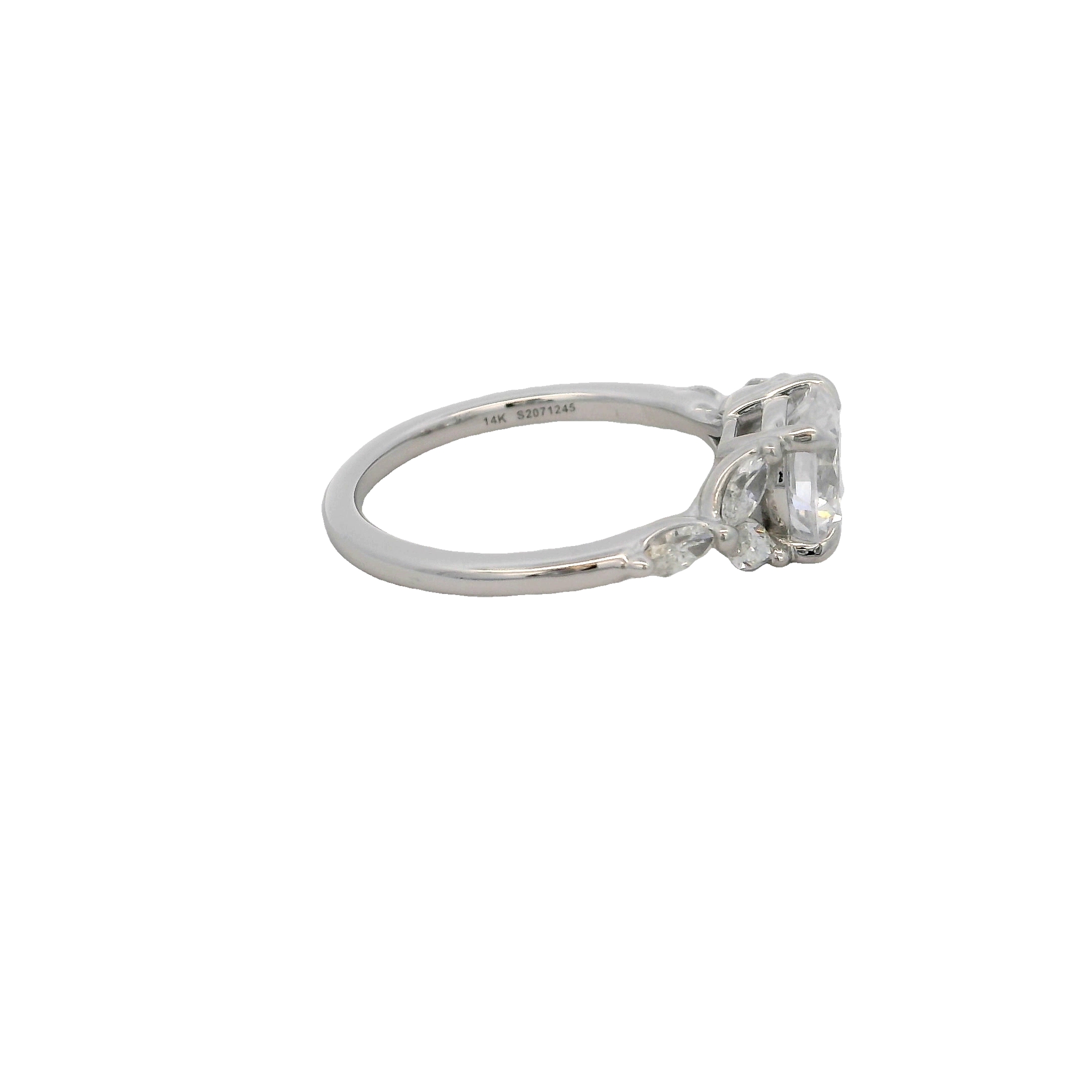 14k White Gold Diamond Semi Mount Engagement Ring