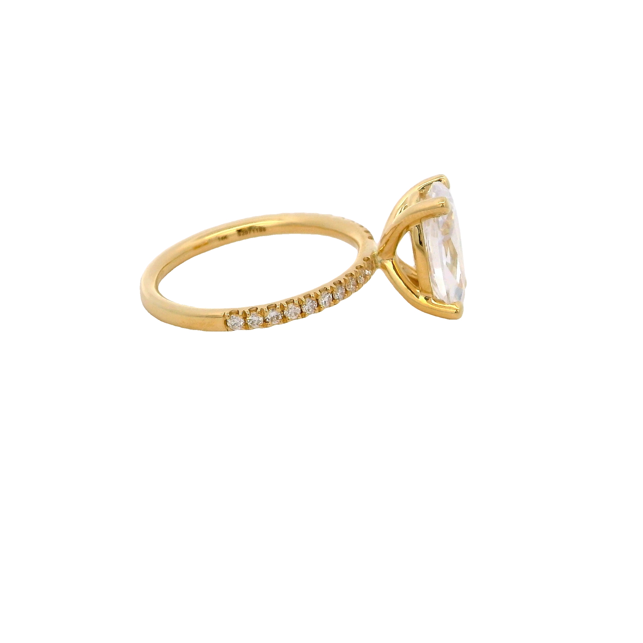 14k Yellow Gold Diamond Semi Mount Engagement Ring