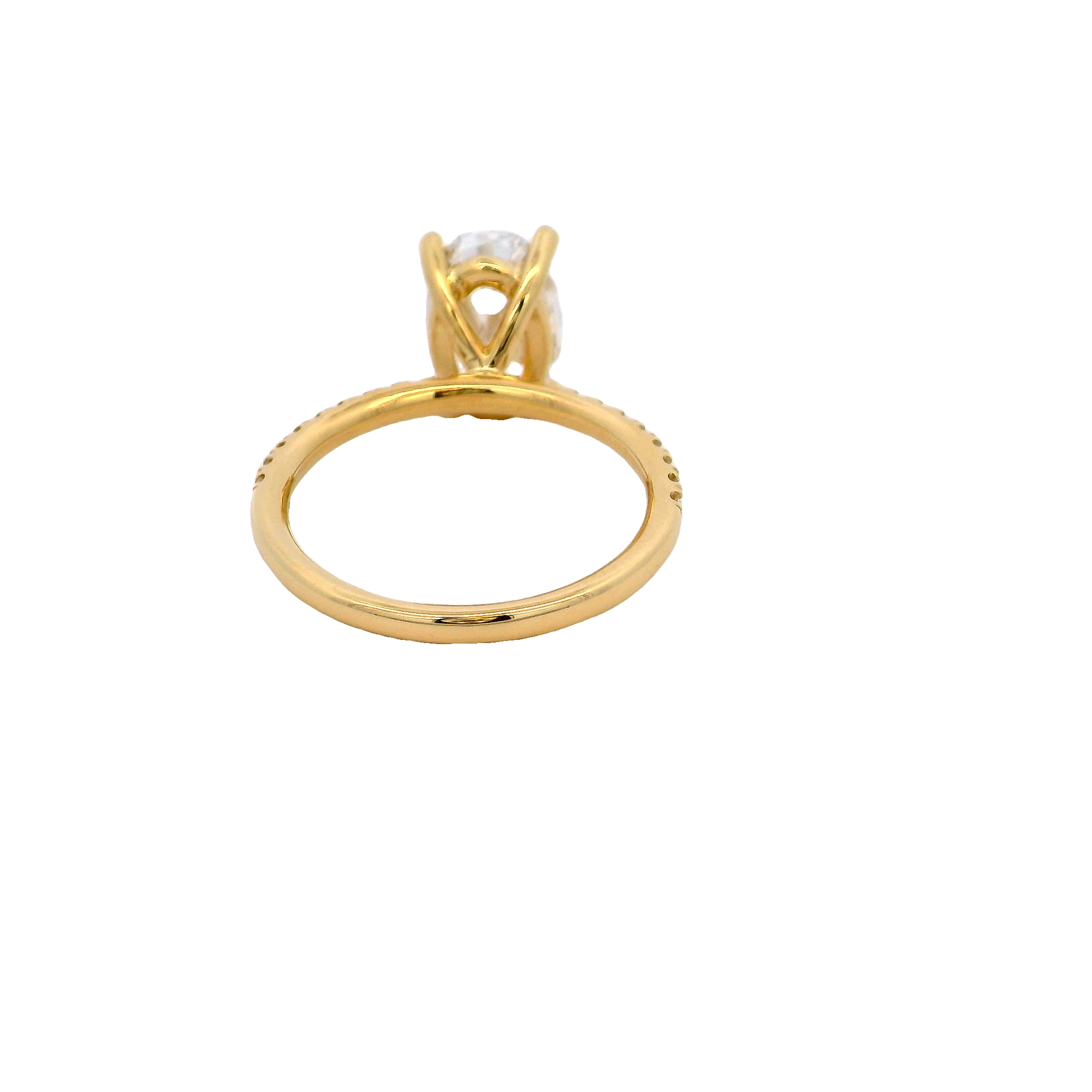 14k Yellow Gold Diamond Semi Mount Engagement Ring