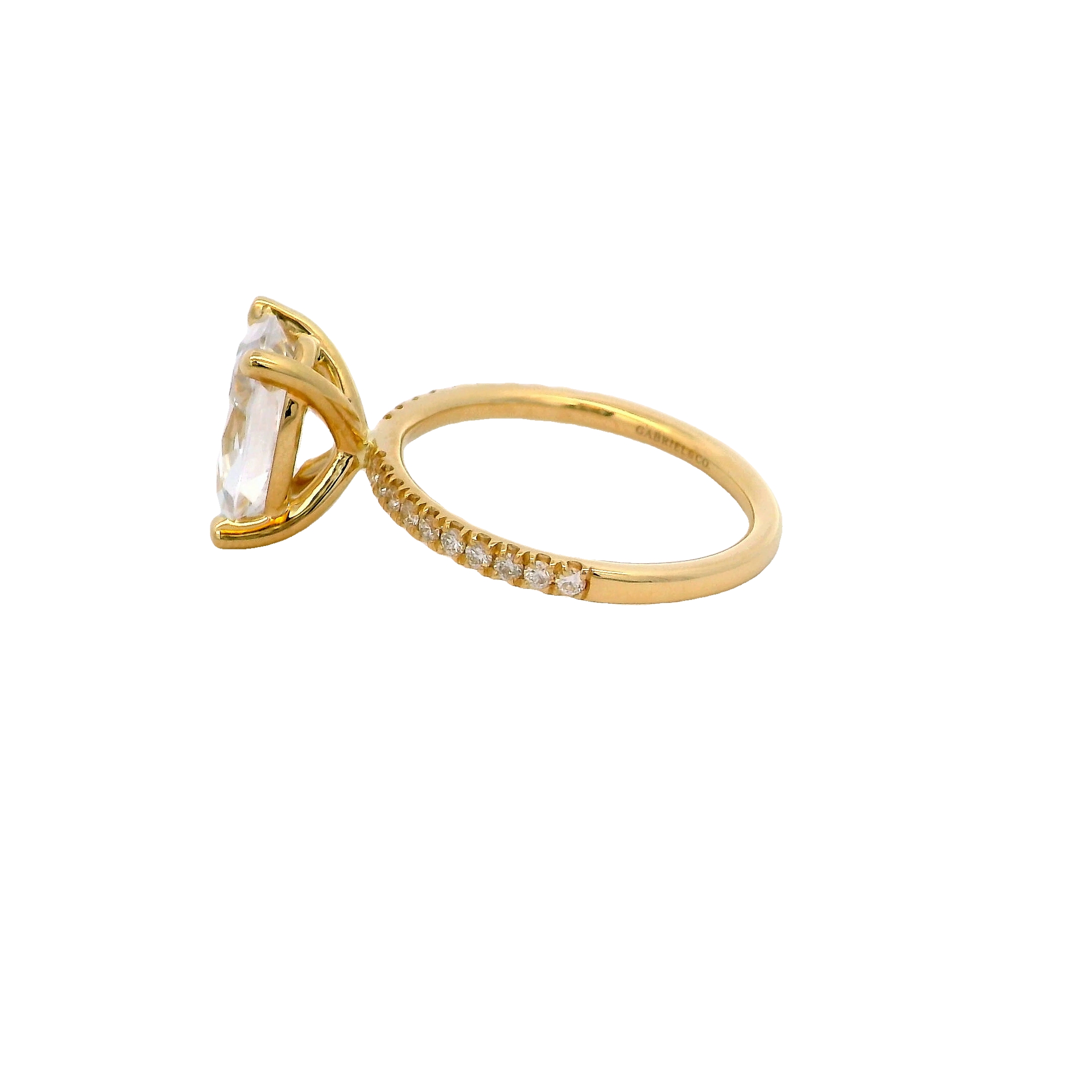 14k Yellow Gold Diamond Semi Mount Engagement Ring