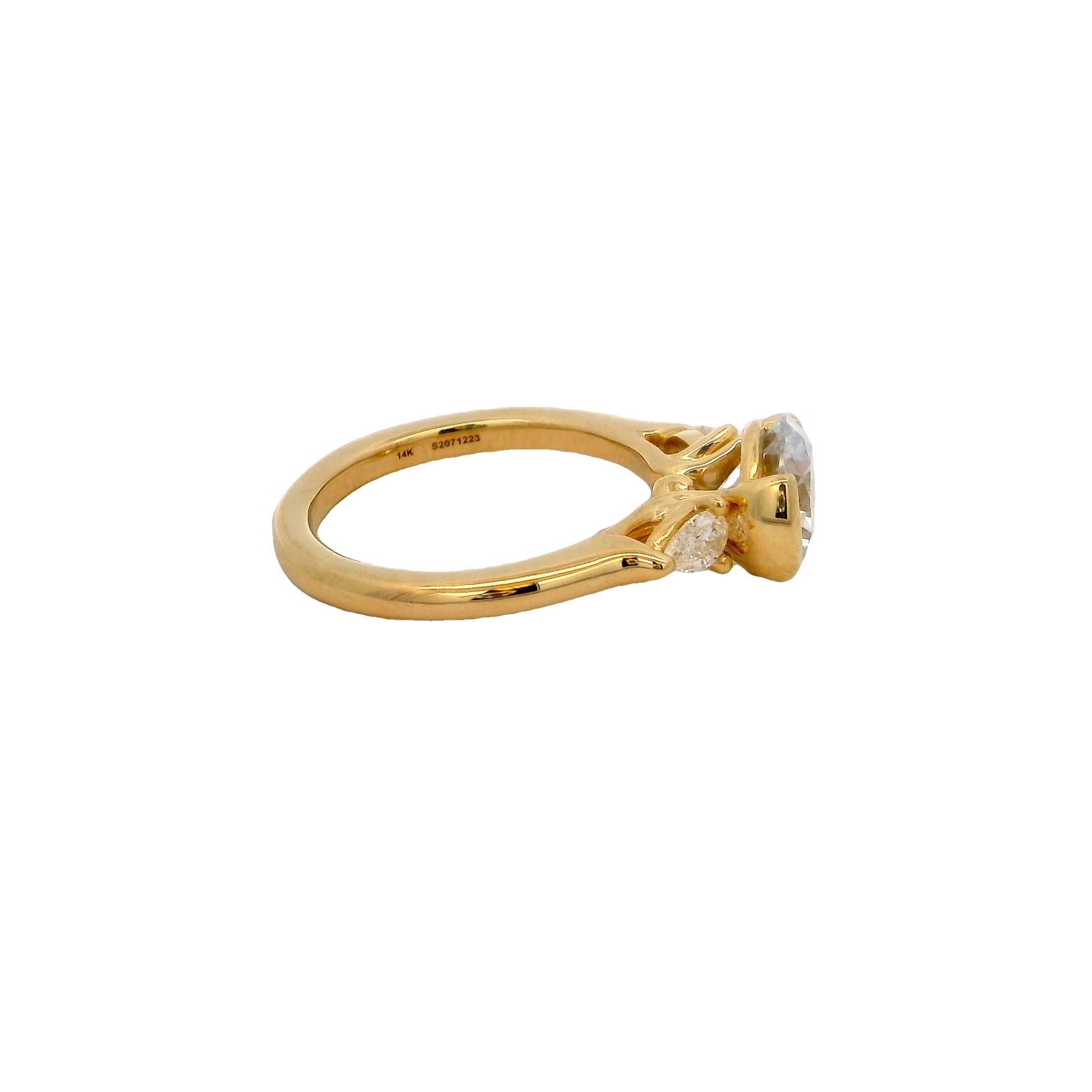 14k Yellow Gold Diamond Semi Mount Engagement Ring