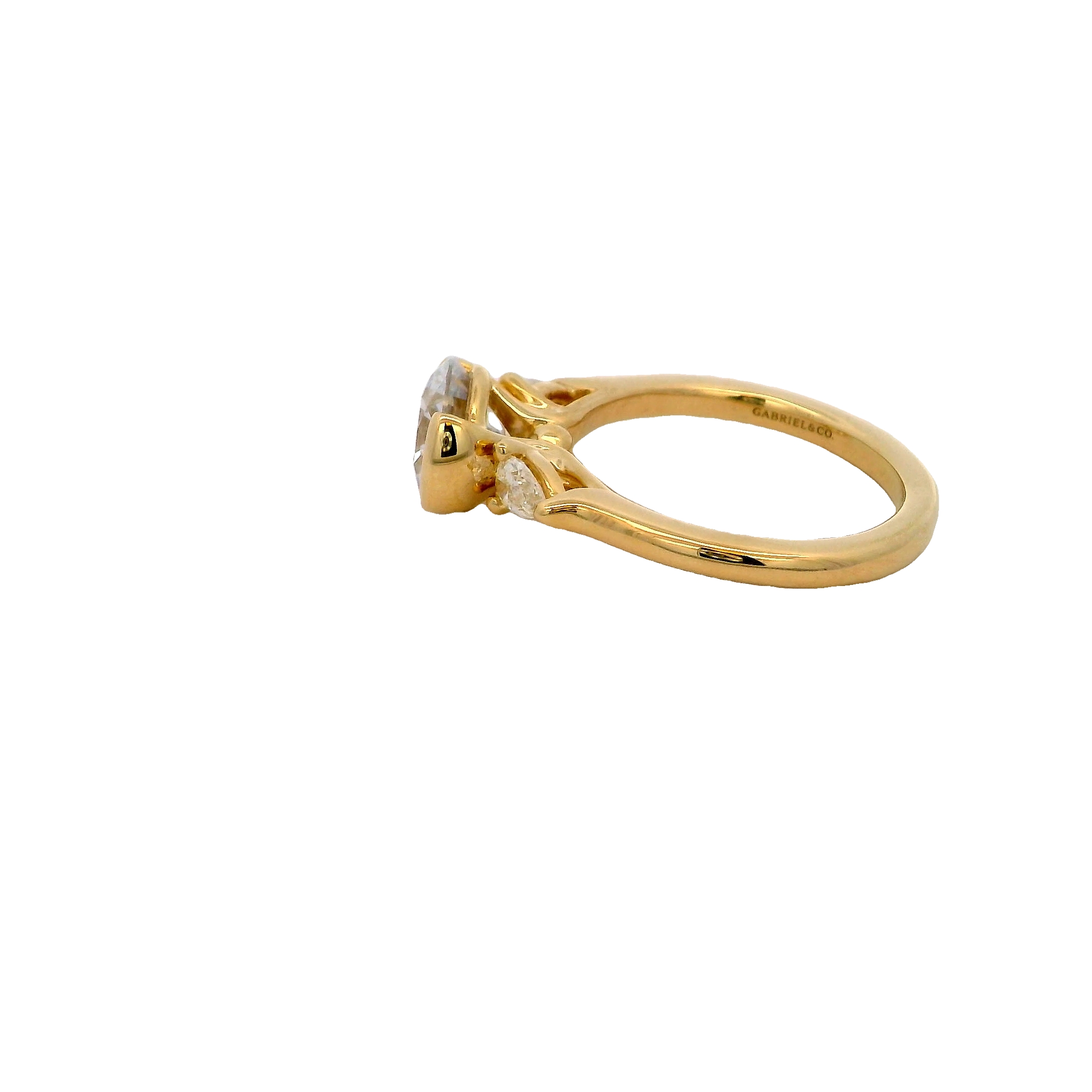 14k Yellow Gold Diamond Semi Mount Engagement Ring