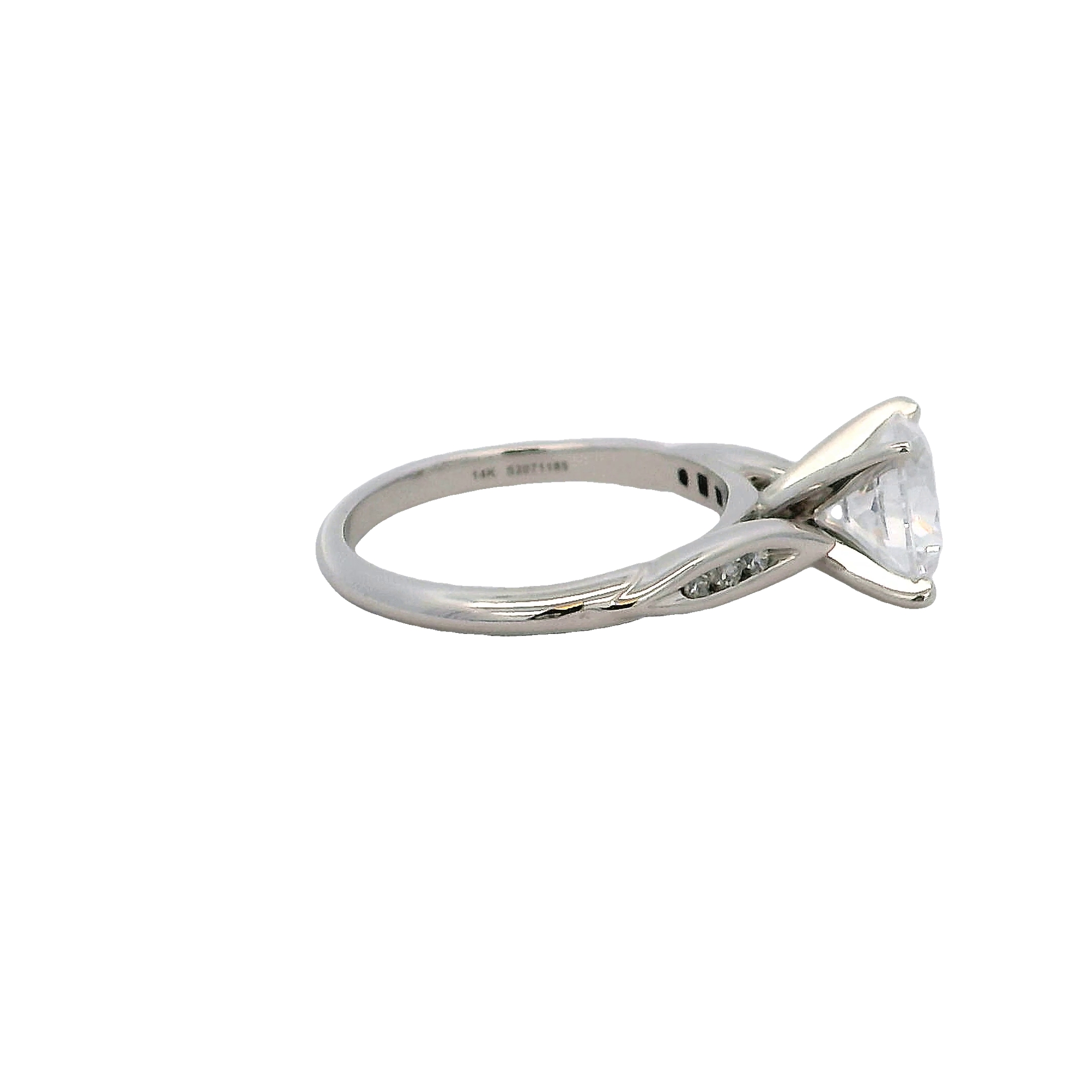 14k White Gold Diamond Semi Mount Engagement Ring