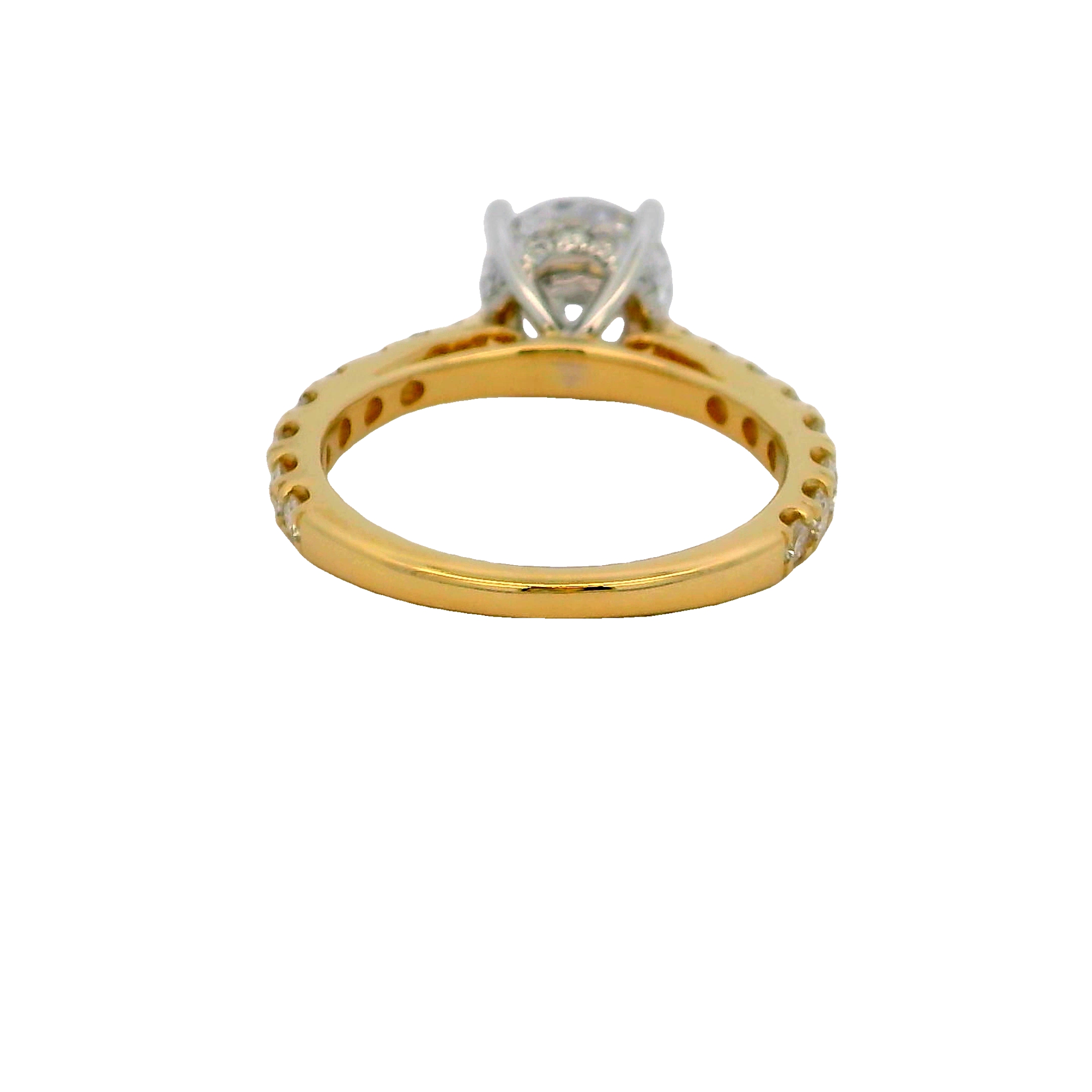 14k Two-toned Diamond Semi Mount Engagement Ring