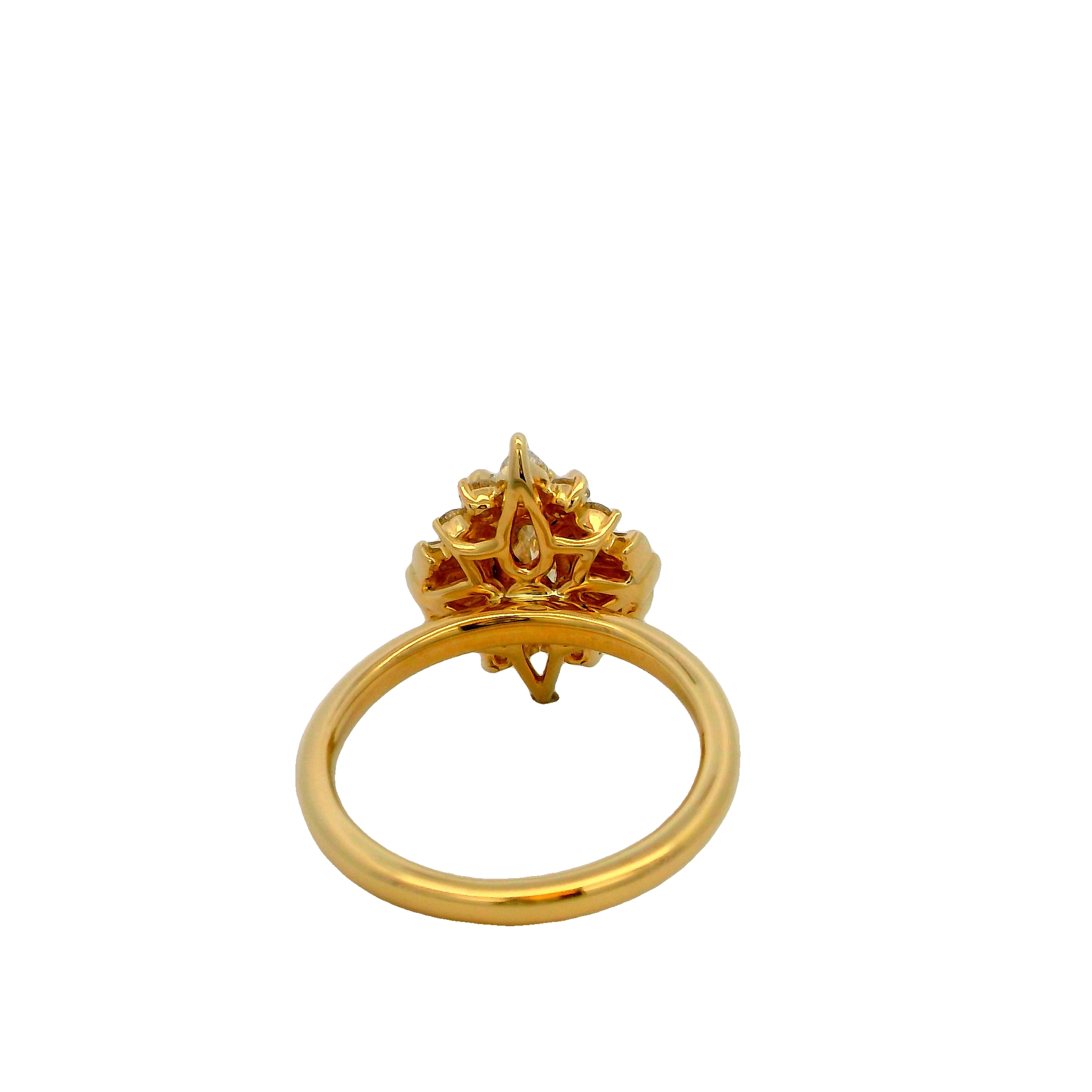 14k Yellow Gold Modern Halo Diamond Engagement Ring
