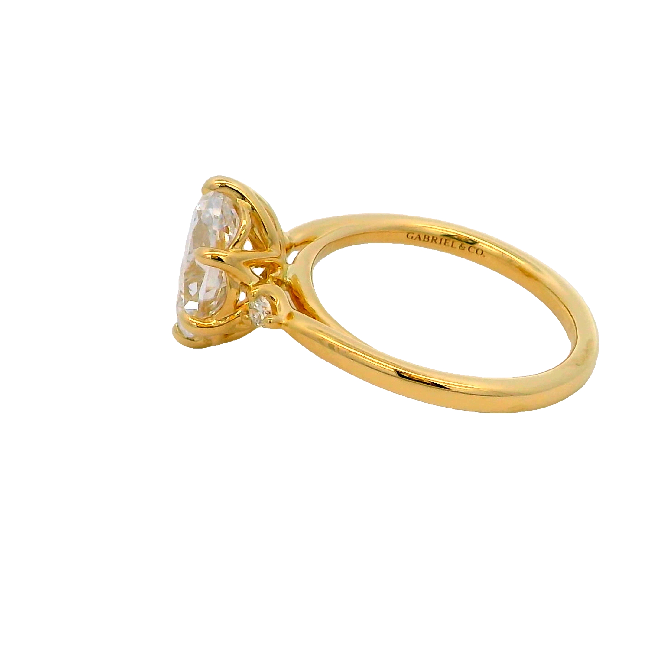 14k Yellow Gold Diamond Solitaire Engagement Ring