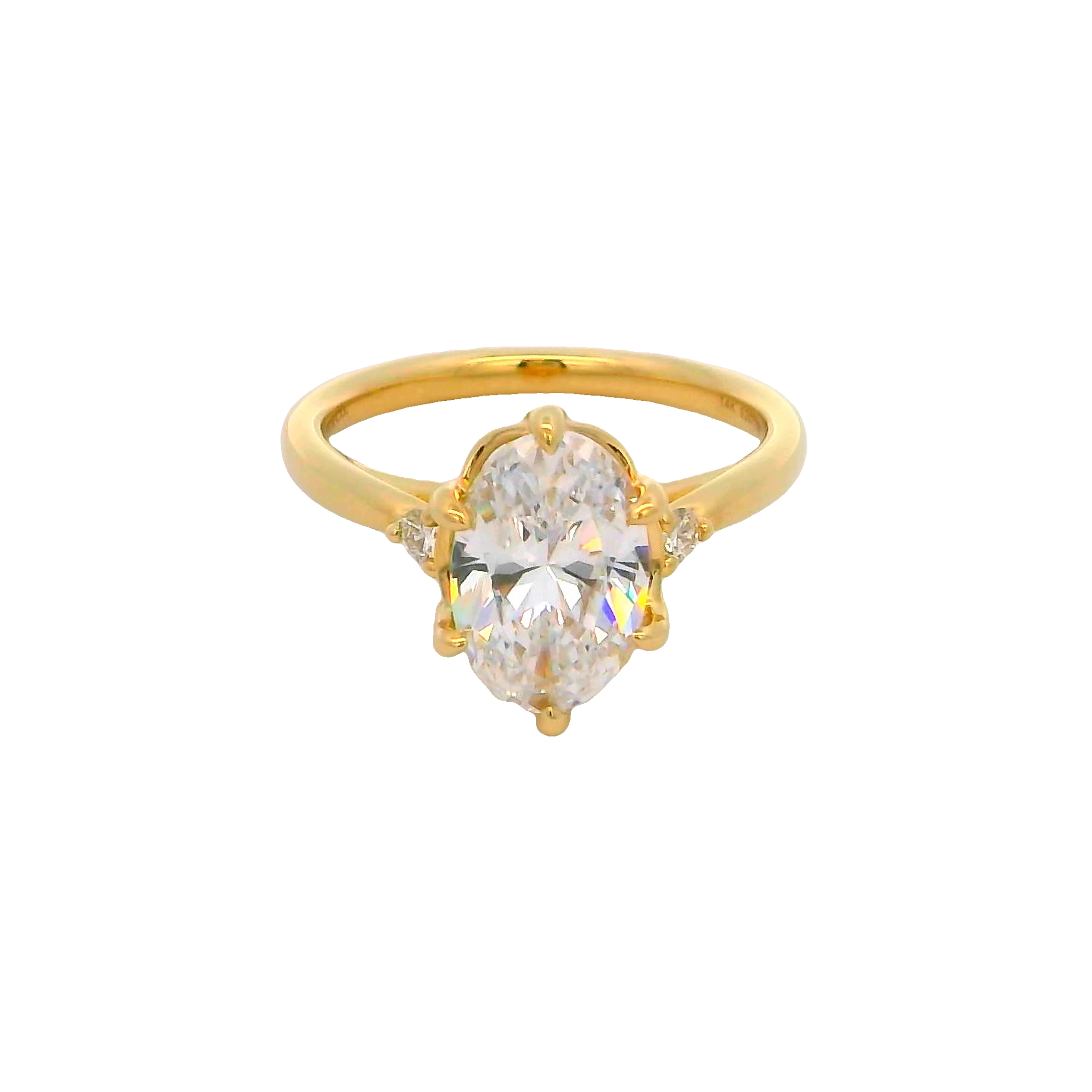 14k Yellow Gold Diamond Solitaire Engagement Ring