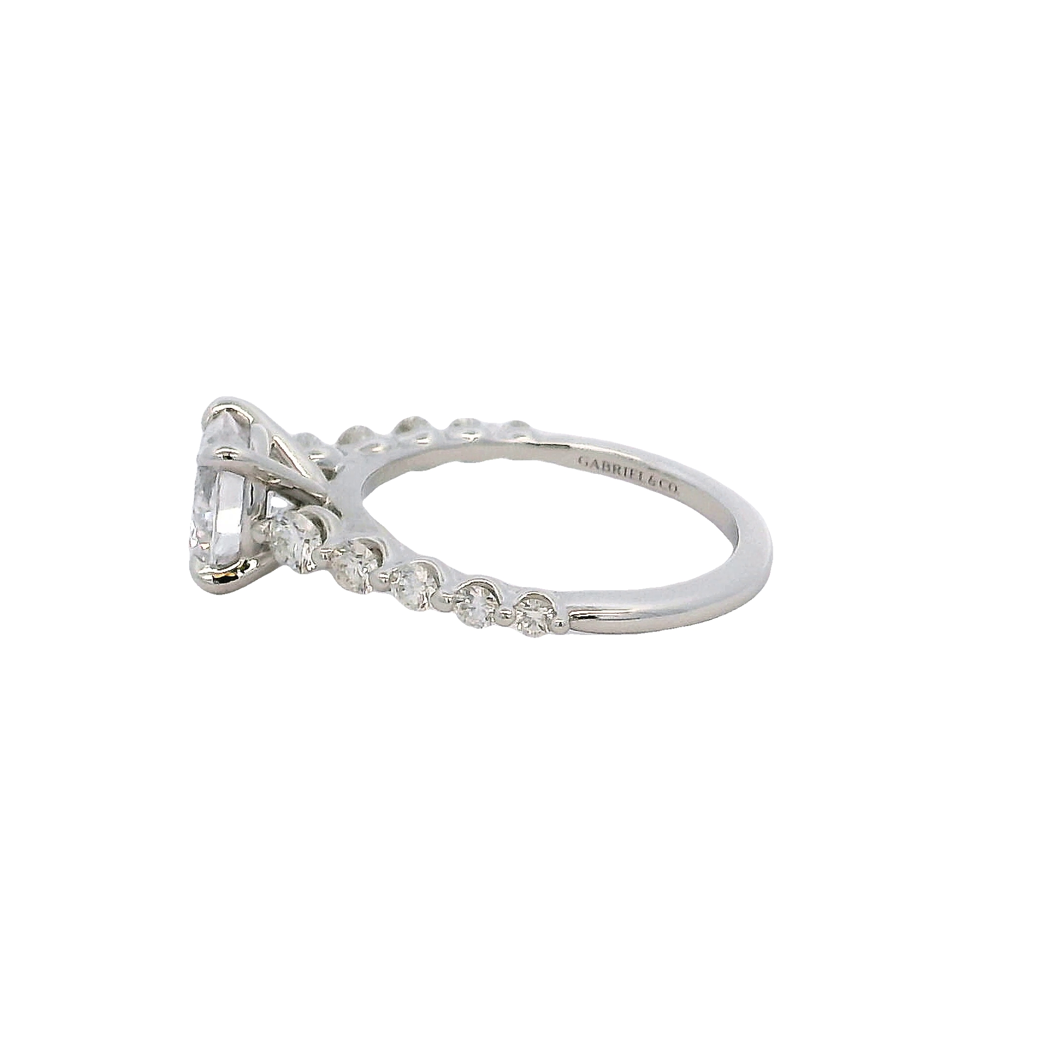14k White Gold Single Prong Diamond Engagement Ring