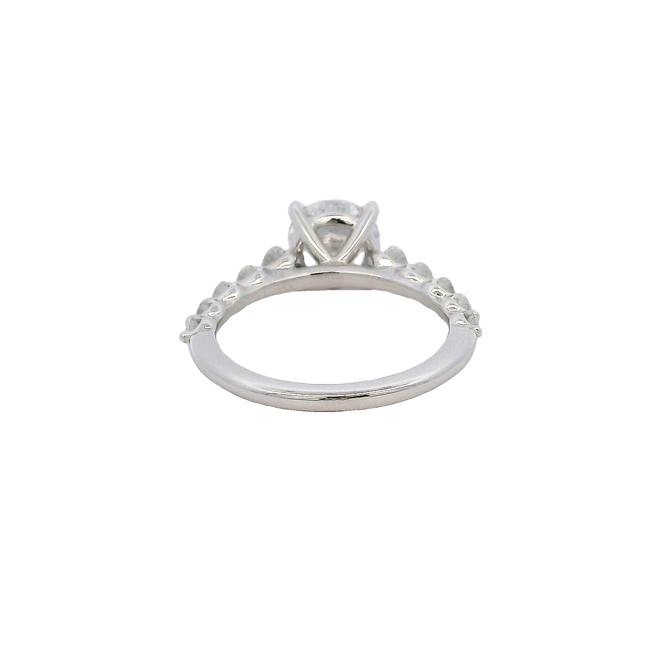 14k White Gold Single Prong Diamond Engagement Ring