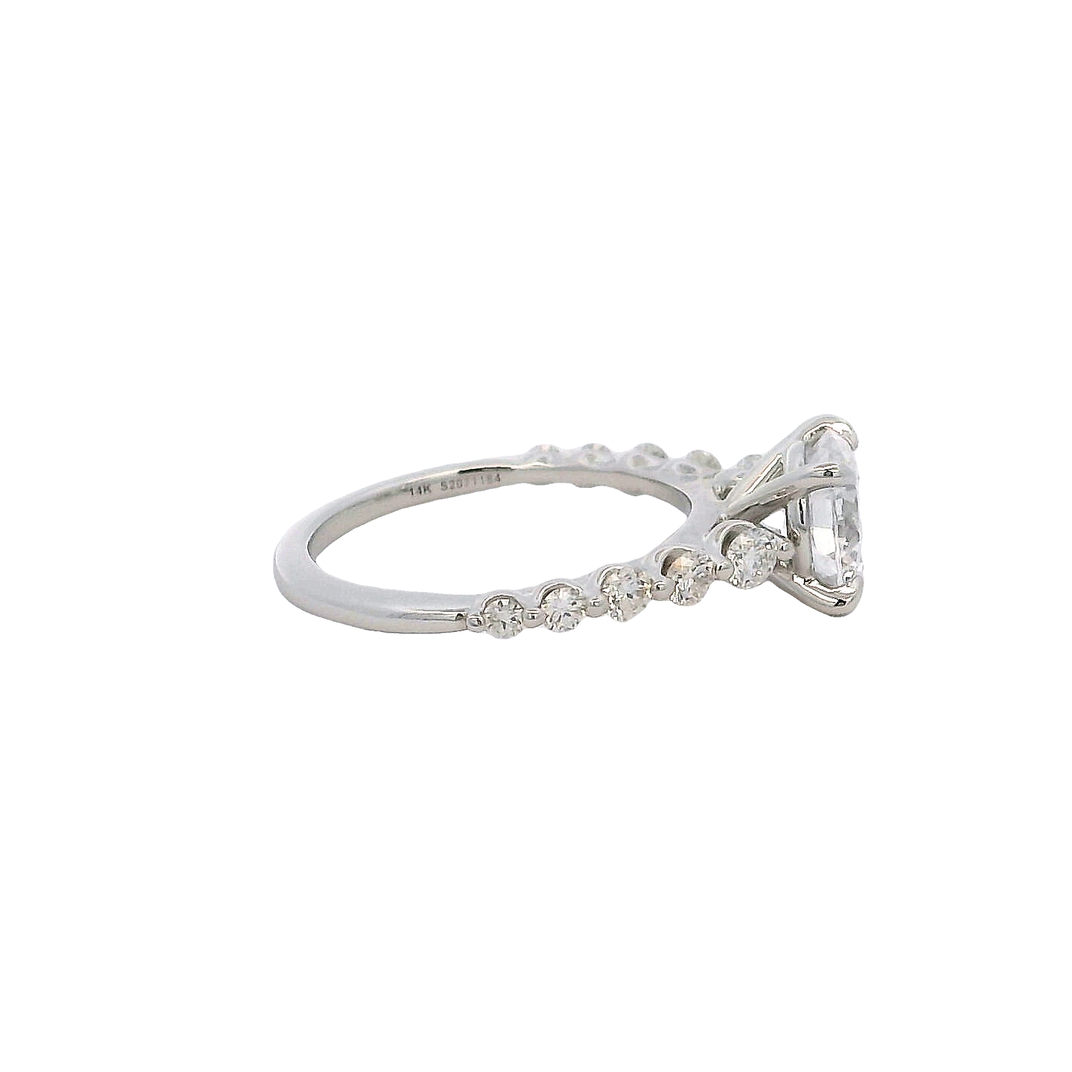 14k White Gold Single Prong Diamond Engagement Ring