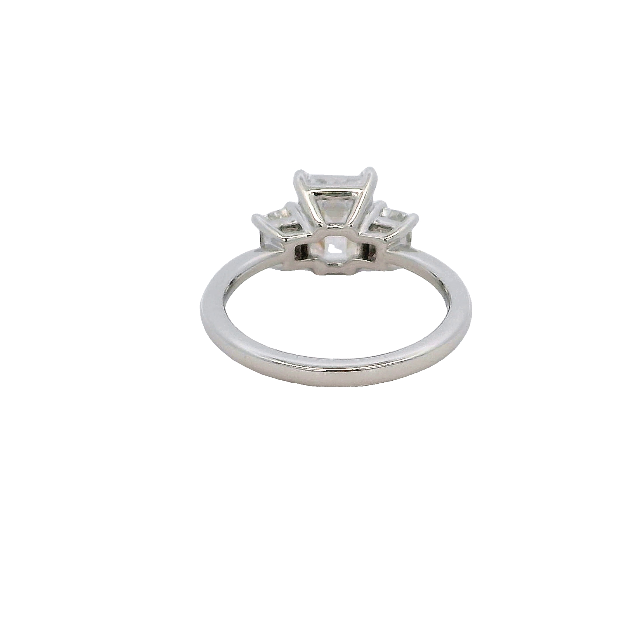 14k White Gold 3 Stone Diamond Engagement Ring