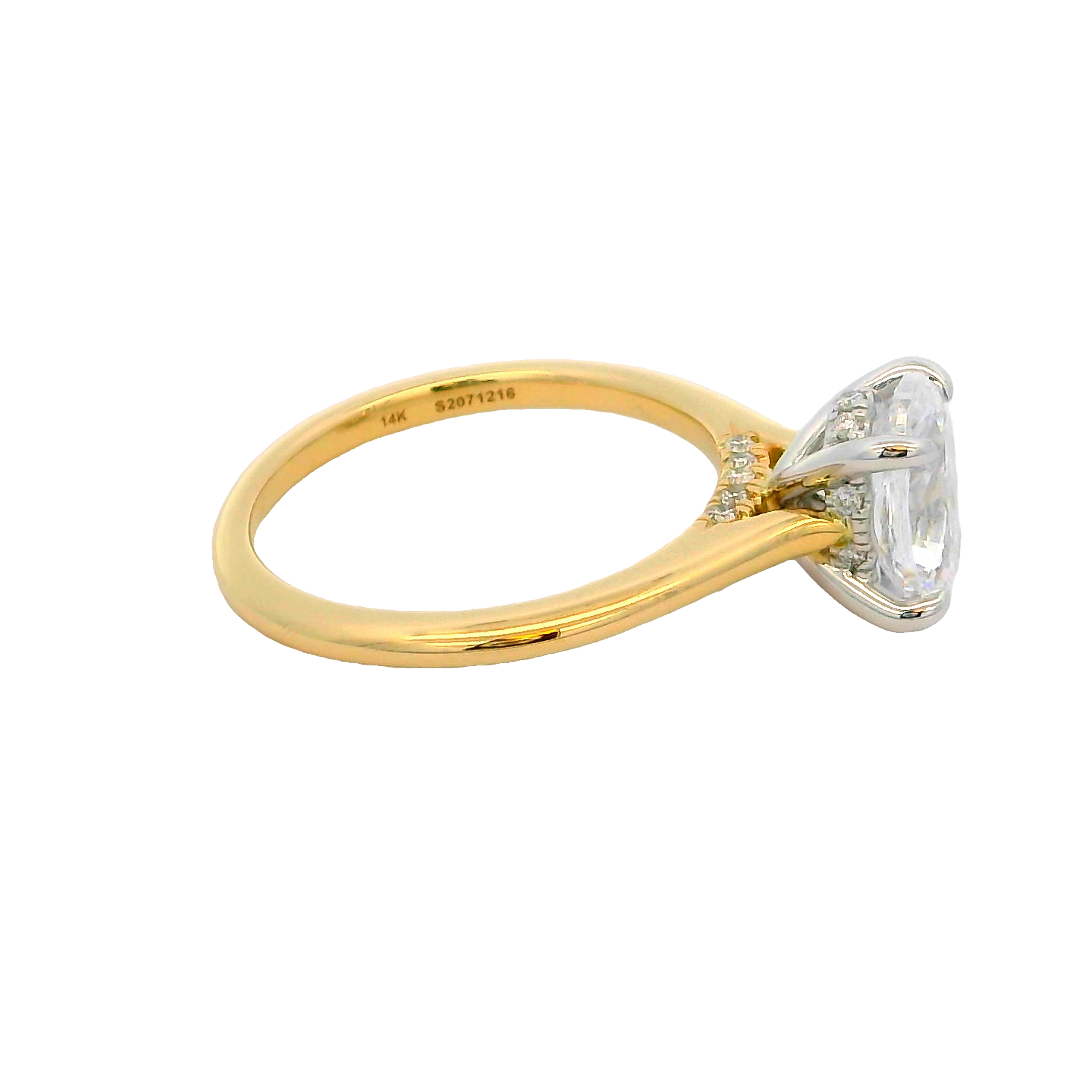 14k Yellow Gold Hidden Halo Diamond Engagement Ring