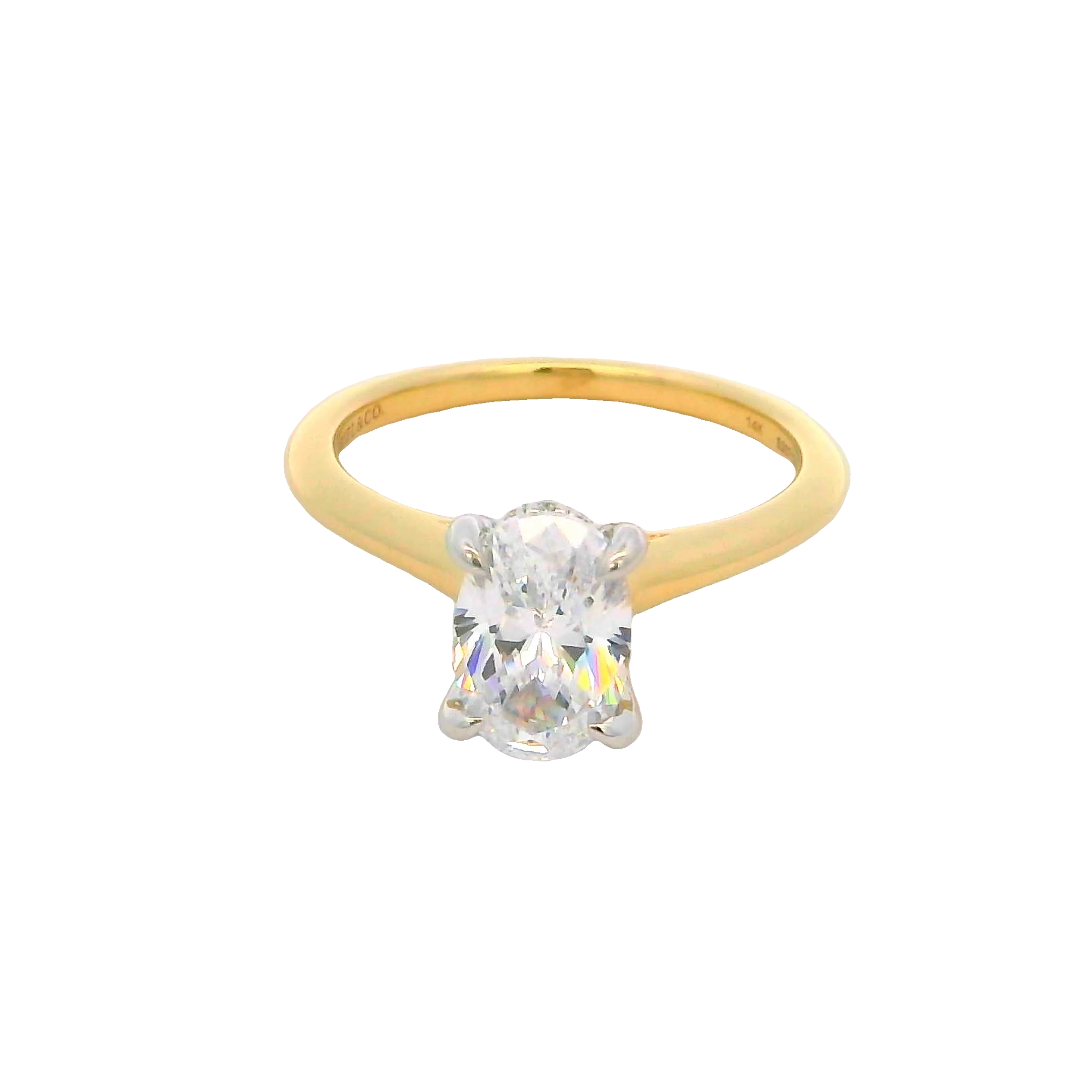 14k Yellow Gold Hidden Halo Diamond Engagement Ring