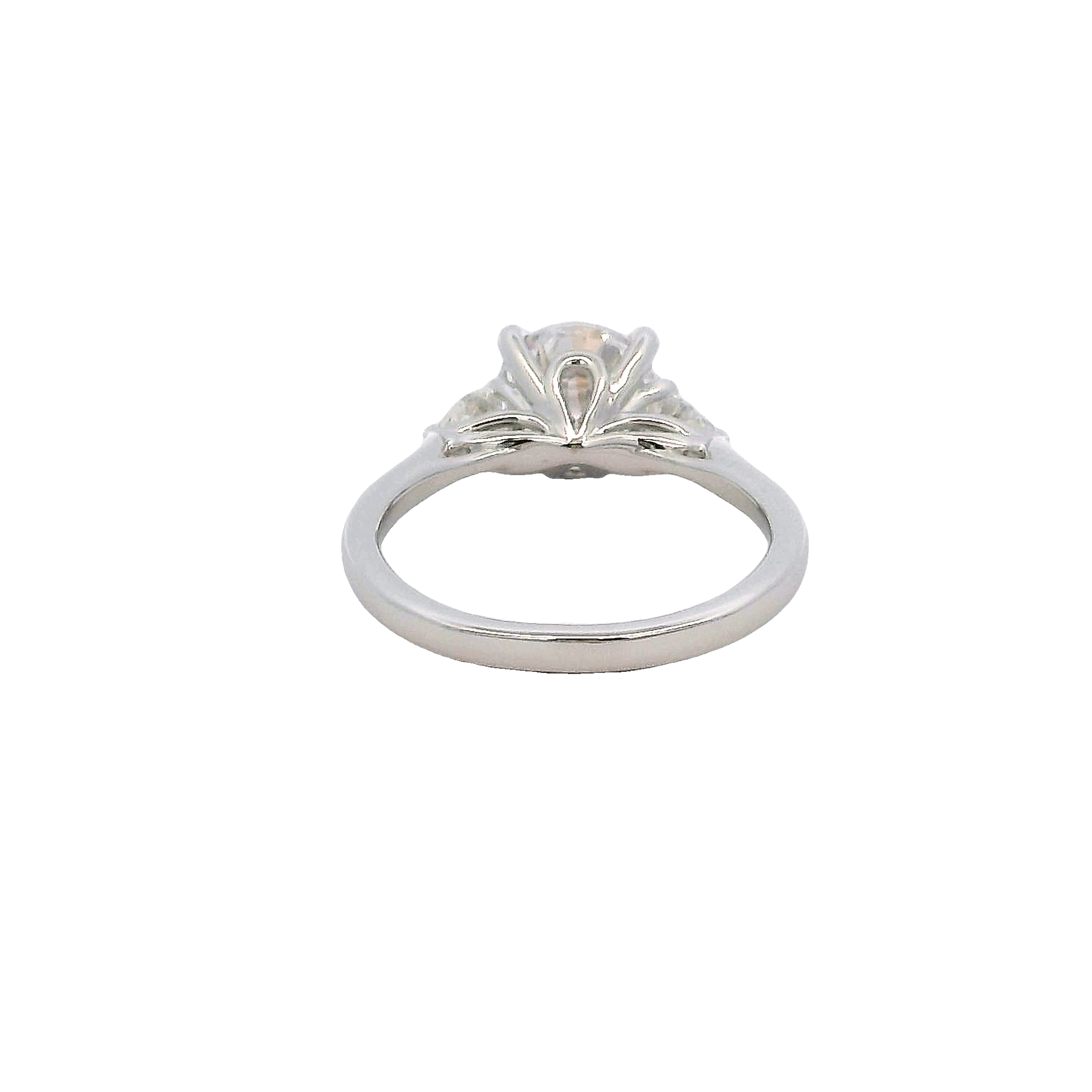 14k White Gold 3 Stone Diamond Engagement Ring
