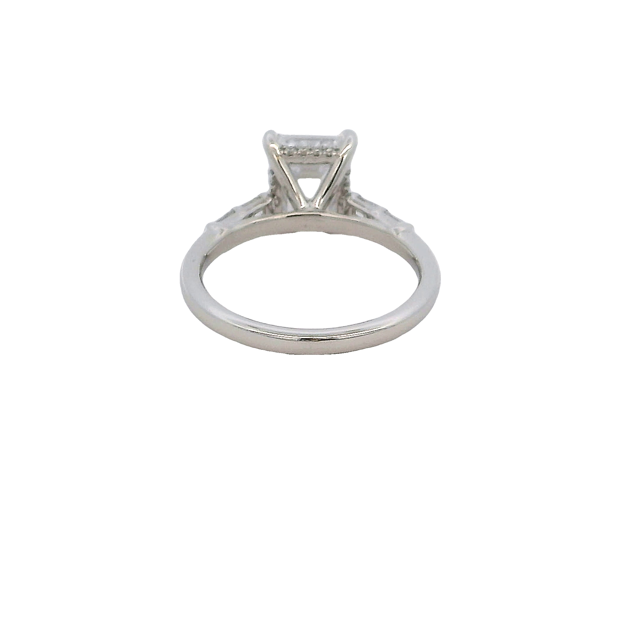 14k White Gold Hidden Halo Diamond Engagement Ring