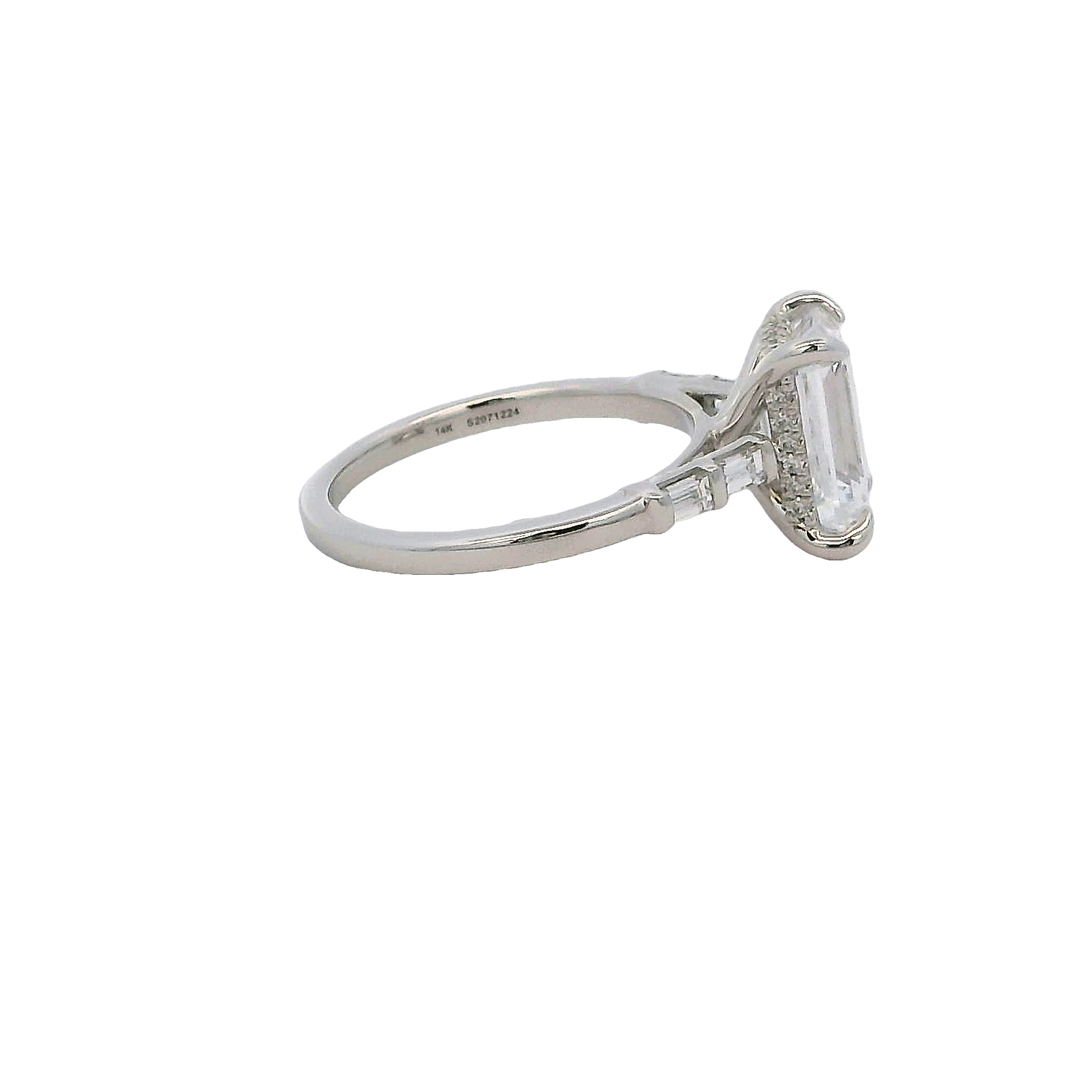 14k White Gold Hidden Halo Diamond Engagement Ring