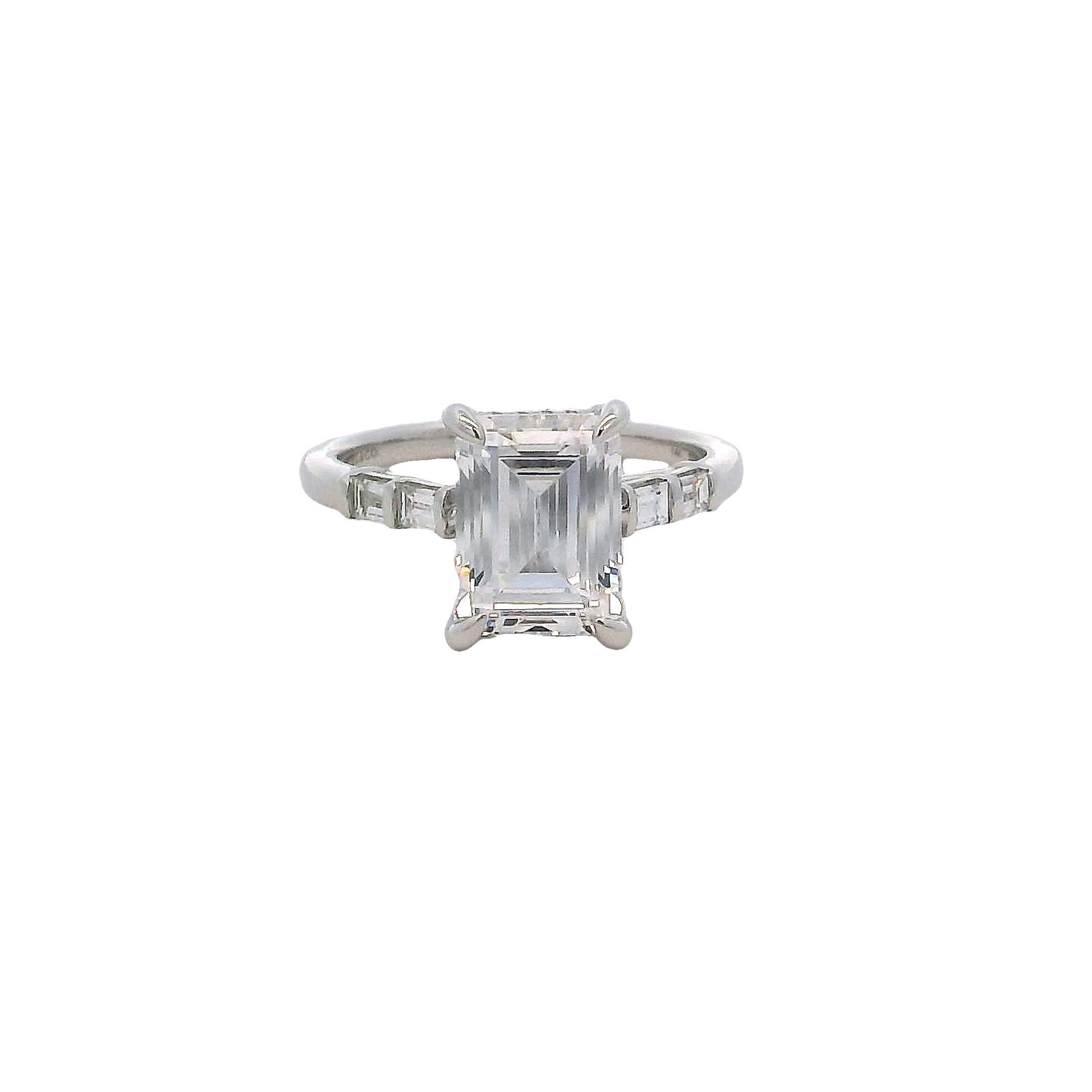 14k White Gold Hidden Halo Diamond Engagement Ring
