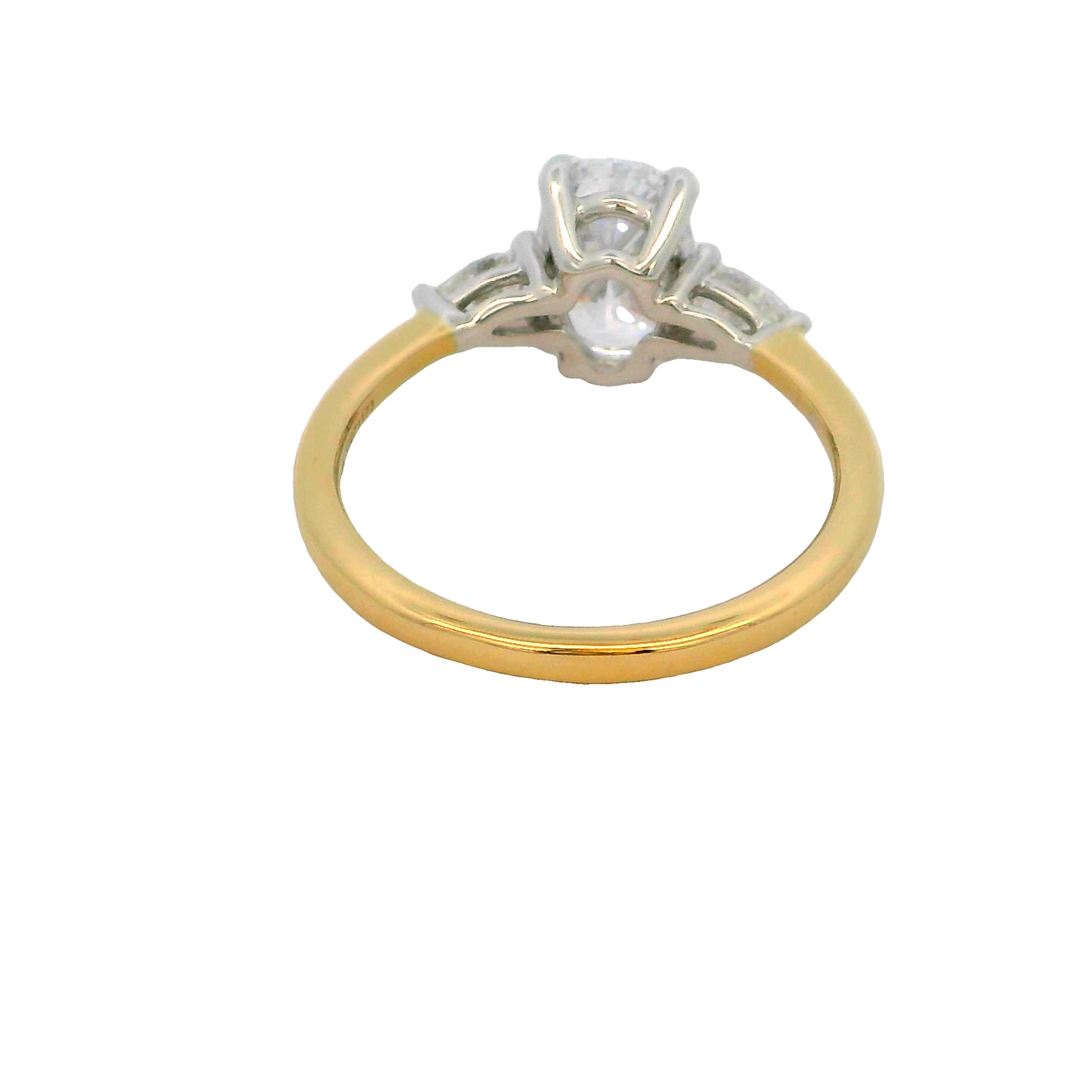 14k Yellow Gold Three Stone Diamond Engagement Ring