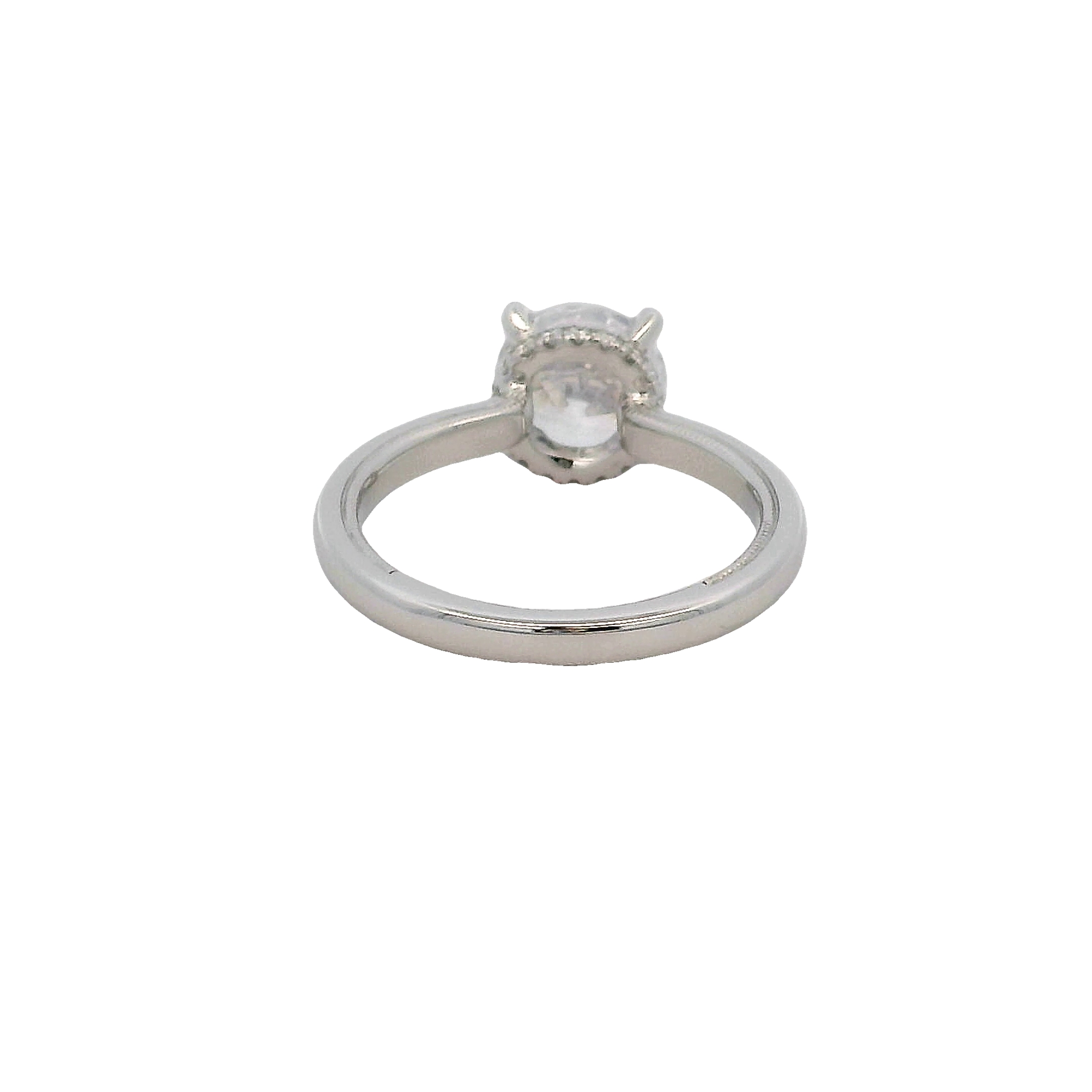 14k White Gold Hidden Halo Diamond Engagement Ring